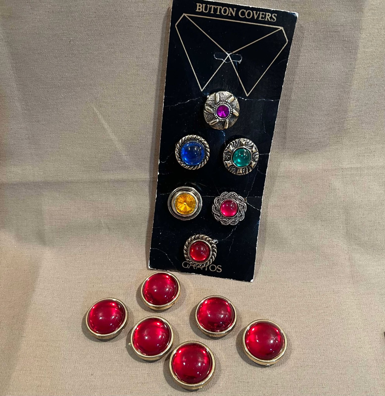 LOT Vintage GANTOS Button Covers On Card And Other Covers