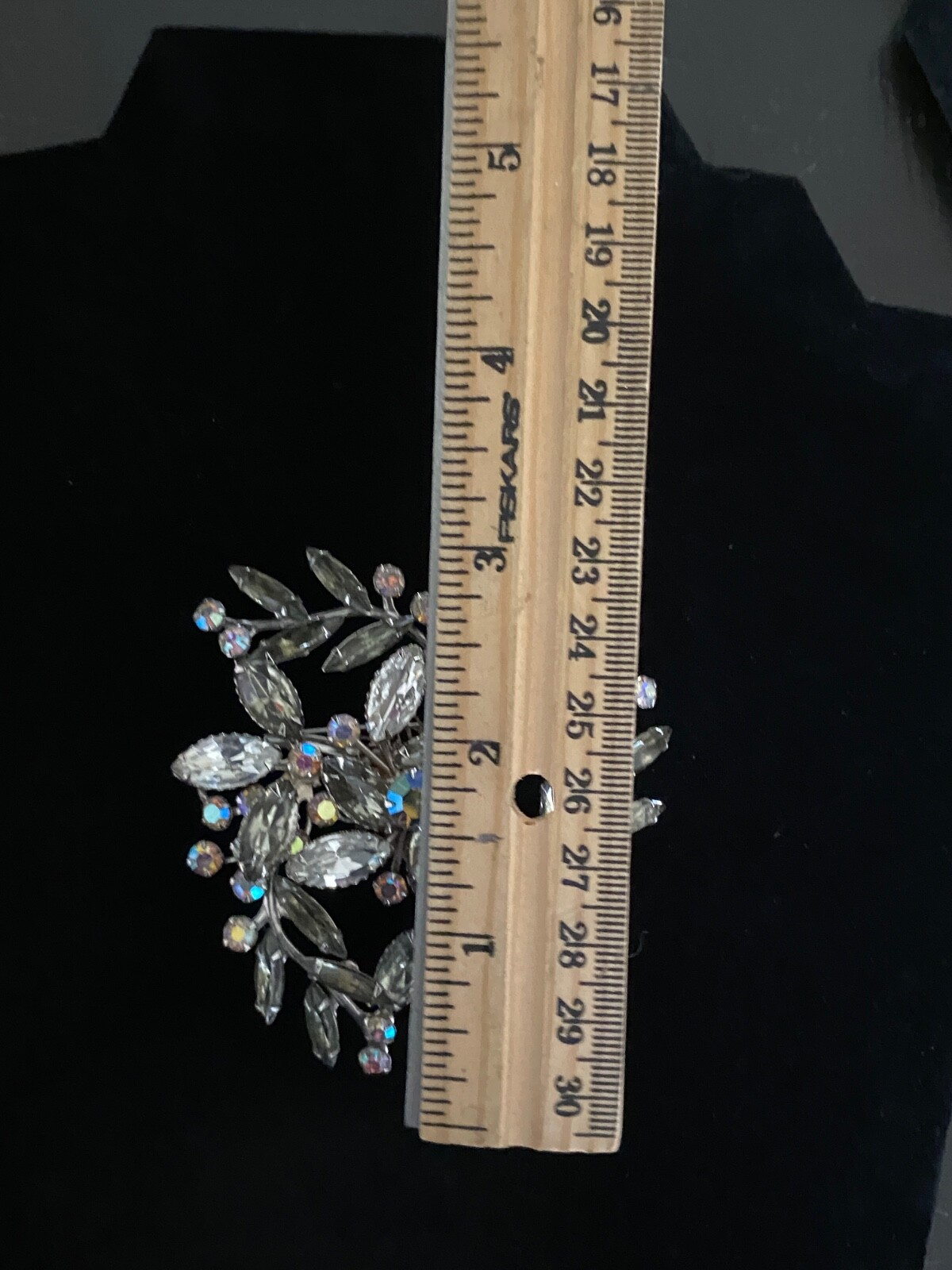 Brooch Juliana D&E unsigned Smoky Crystal Faceted AB Rhinestone VTG