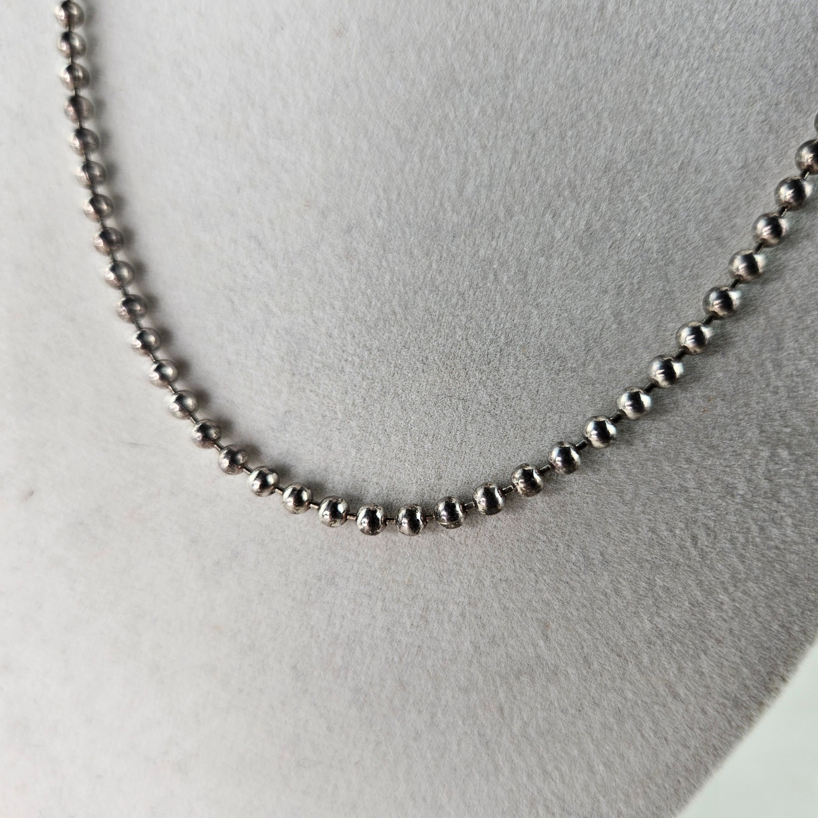 Sterling Silver Italy AGI Chain Necklace Beaded 12.5g 18 inches [8709]