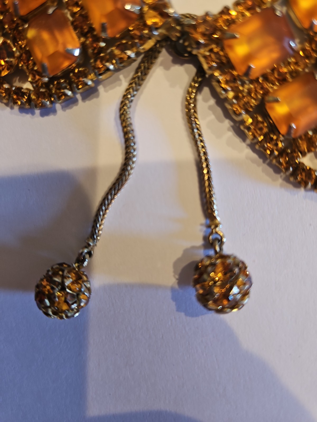 Gorgeous Estate Sale Find Vintage Citrine Collar Deco Style “Costume” Necklace!!