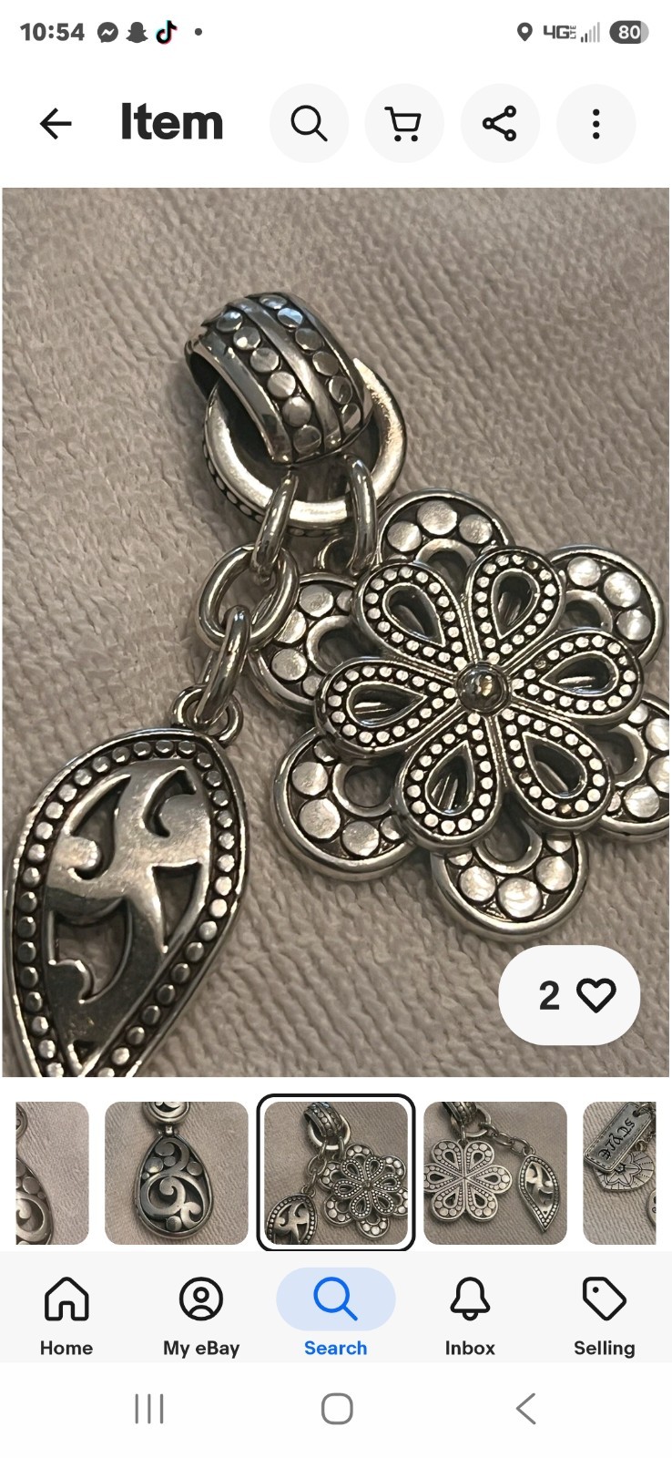 VINTAGE SILVERTONE 20IN NECKACE WITH PENDANT