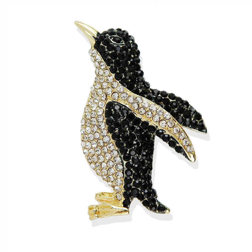 Rhinestone Penguin Brooch High-end Animal Pin Jewelry