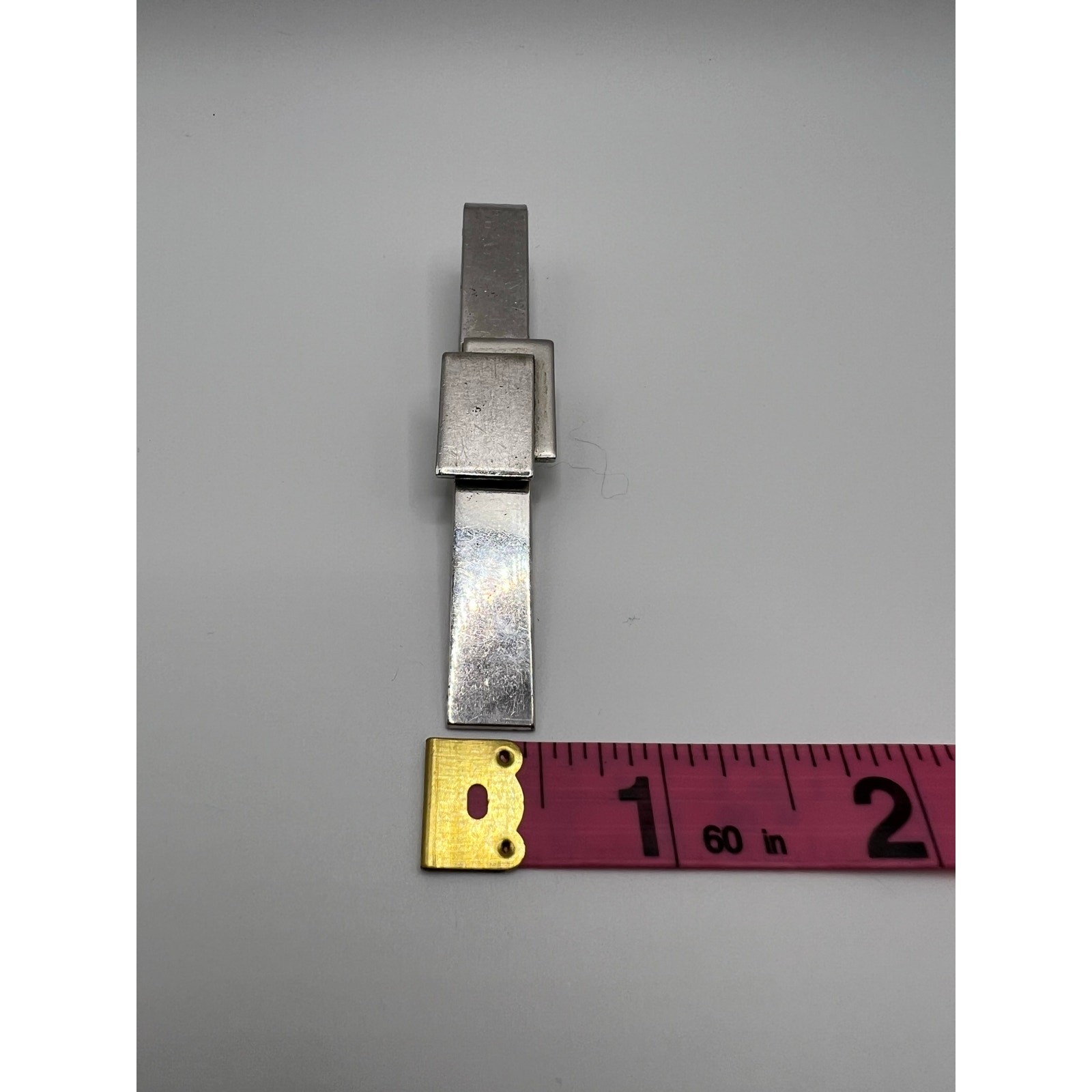 Vintage Silver Tone Tie Clip | Mid Century Minimalist Men’s Tie Bar