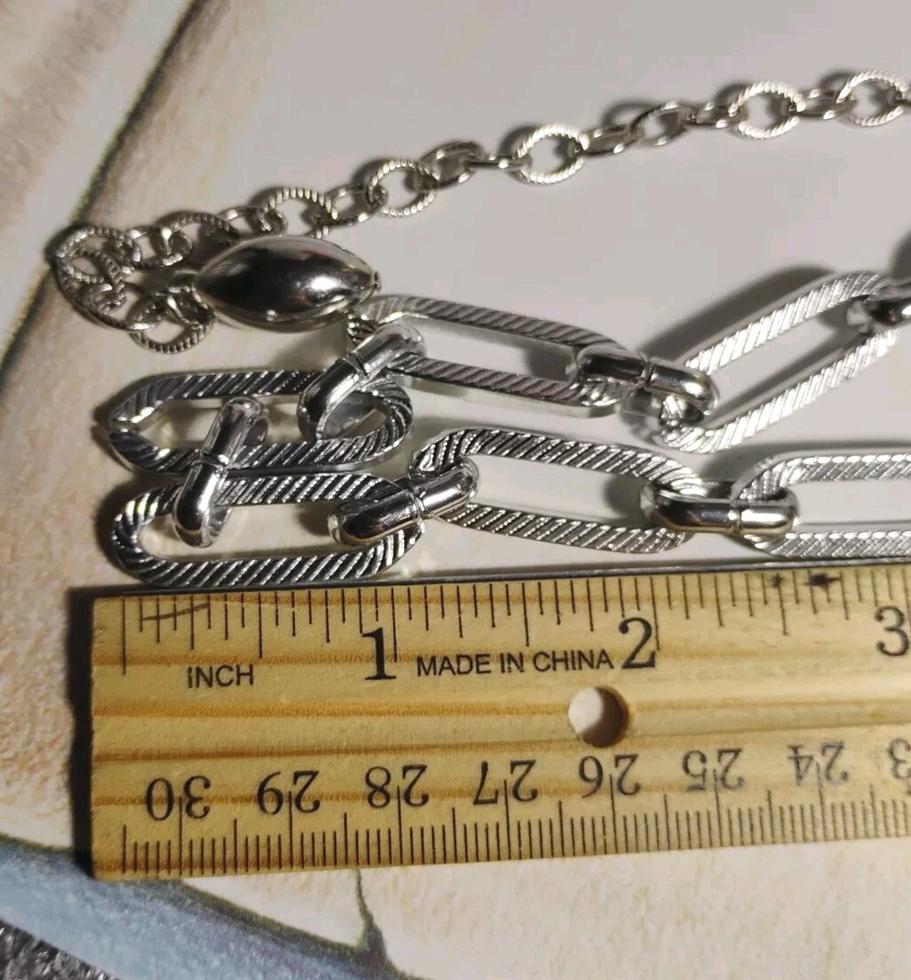 Vintage SARAH COVENTRY Silver Tone Link 28″ Chain Necklace (or Belt), Signed!