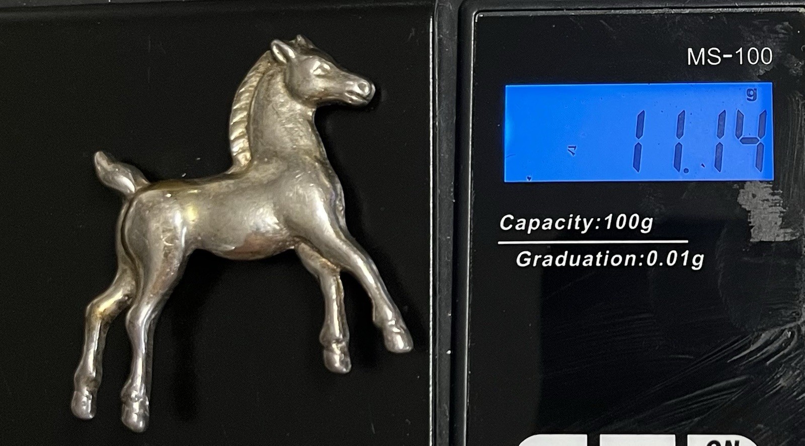 Vintage Sterling Silver Foal Colt Horse Equestrian Pin Brooch Heavy 11 Grams