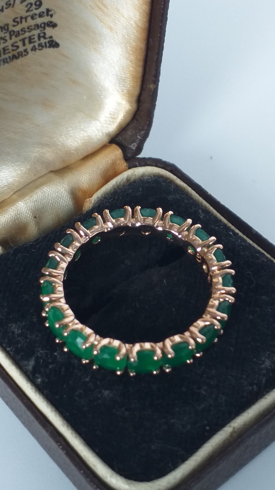 Vintage 1990-s 14 Ct Rolled Gold Emerald Ring Size UK N US 6 3/4 – Hallmarked!