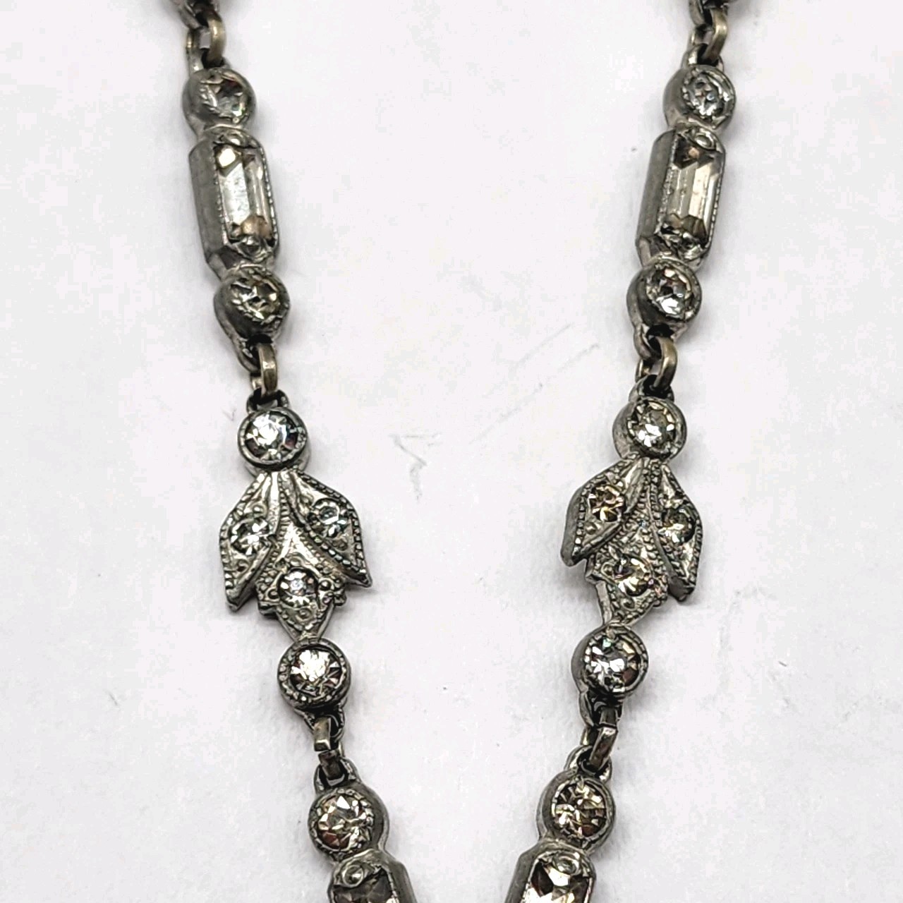 Art Deco Paste Rhinestone Festoon pendant Necklace 1920s antique