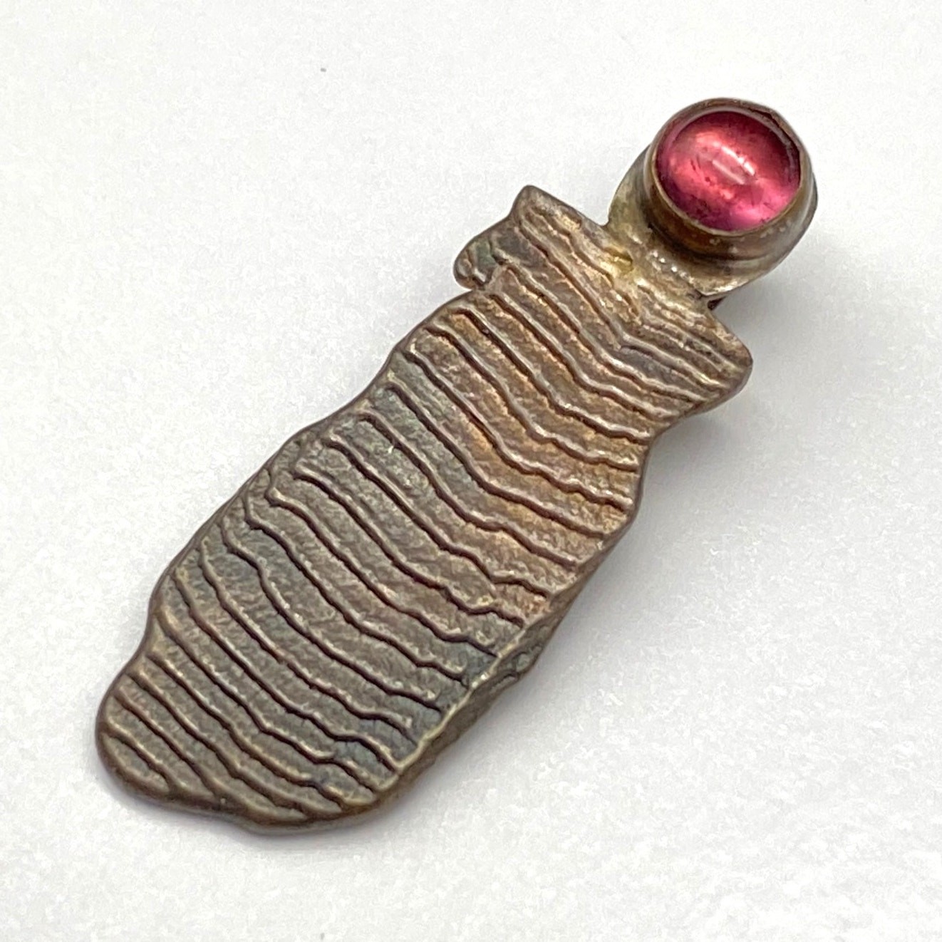 Vintage Modernist Abstract Cast Silver Pendant