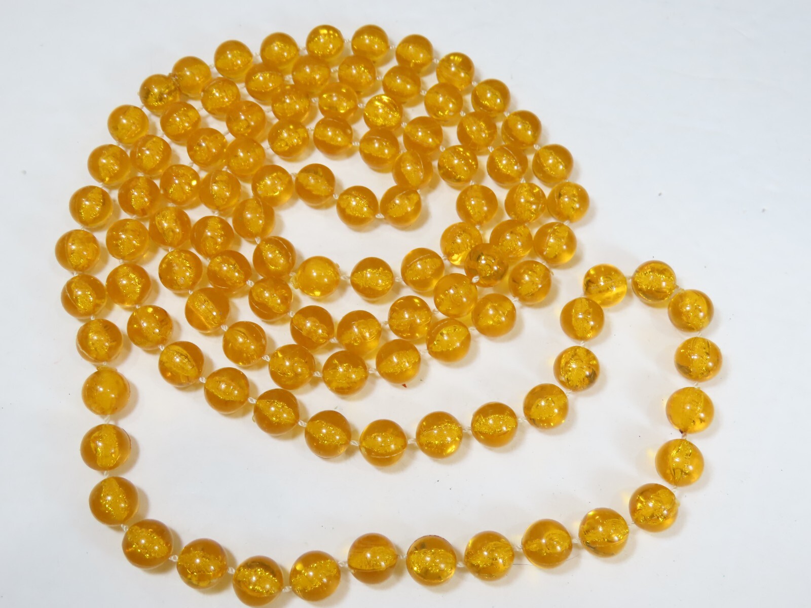Vintage Necklace Lot Beaded Lucite + Tribal 23-26″ Yellow Butterscotch D1887