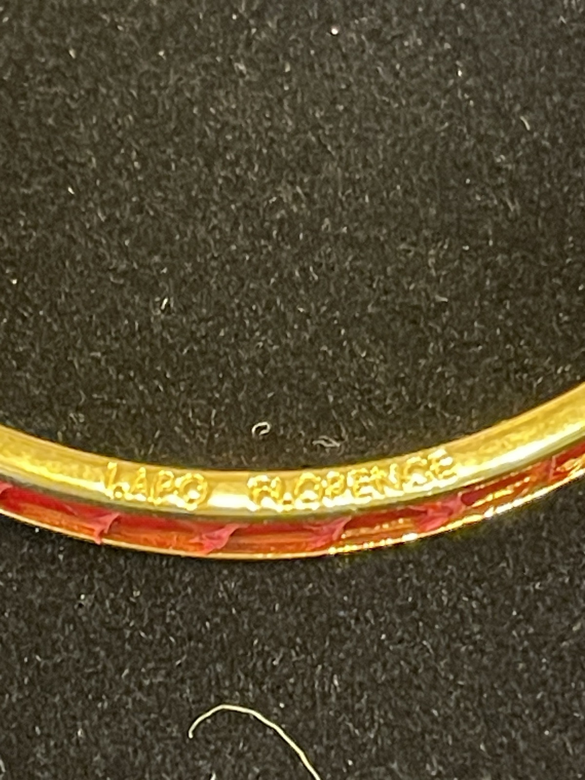 LAPO FLORENCE ITALY Snake Skin Red bracelet gold filled hinge bangle Very Good