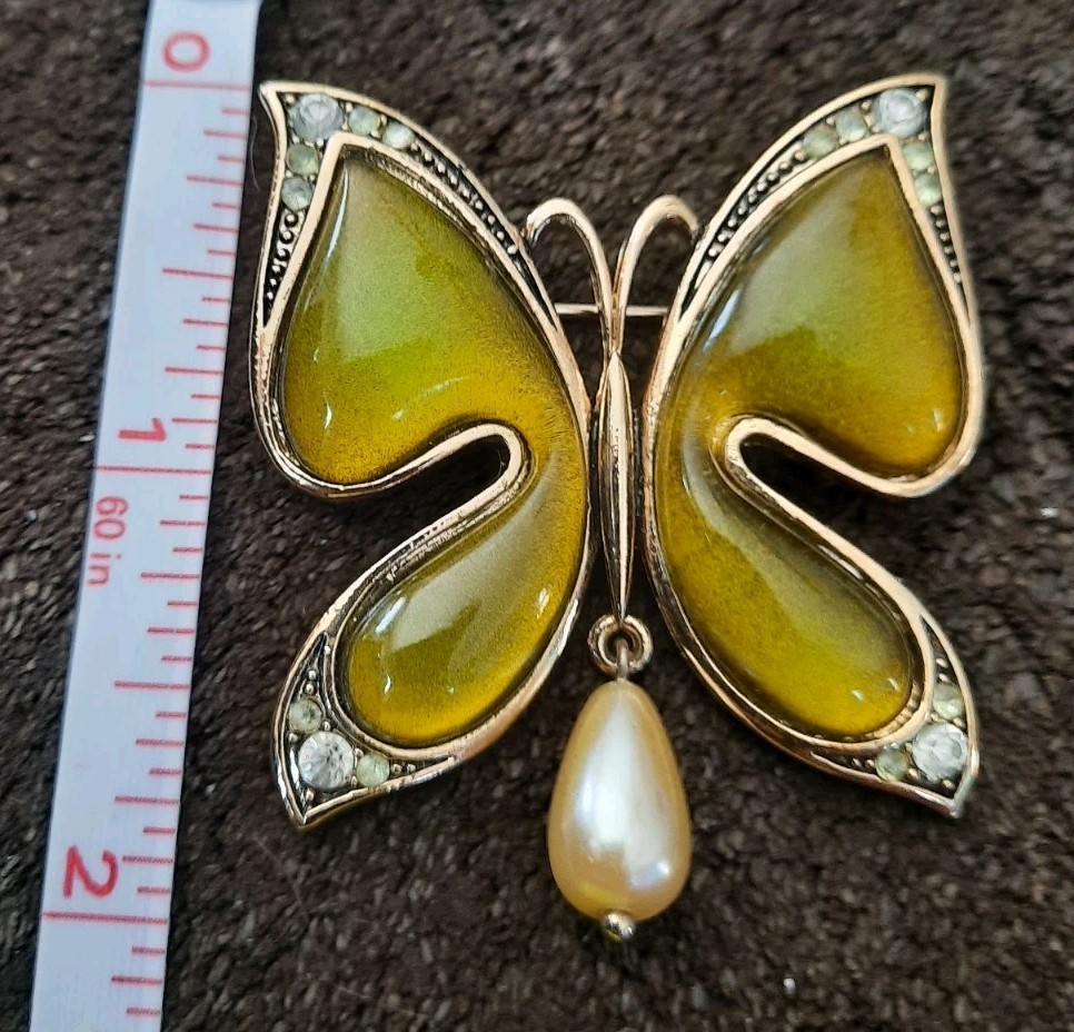 green butterfly brooch