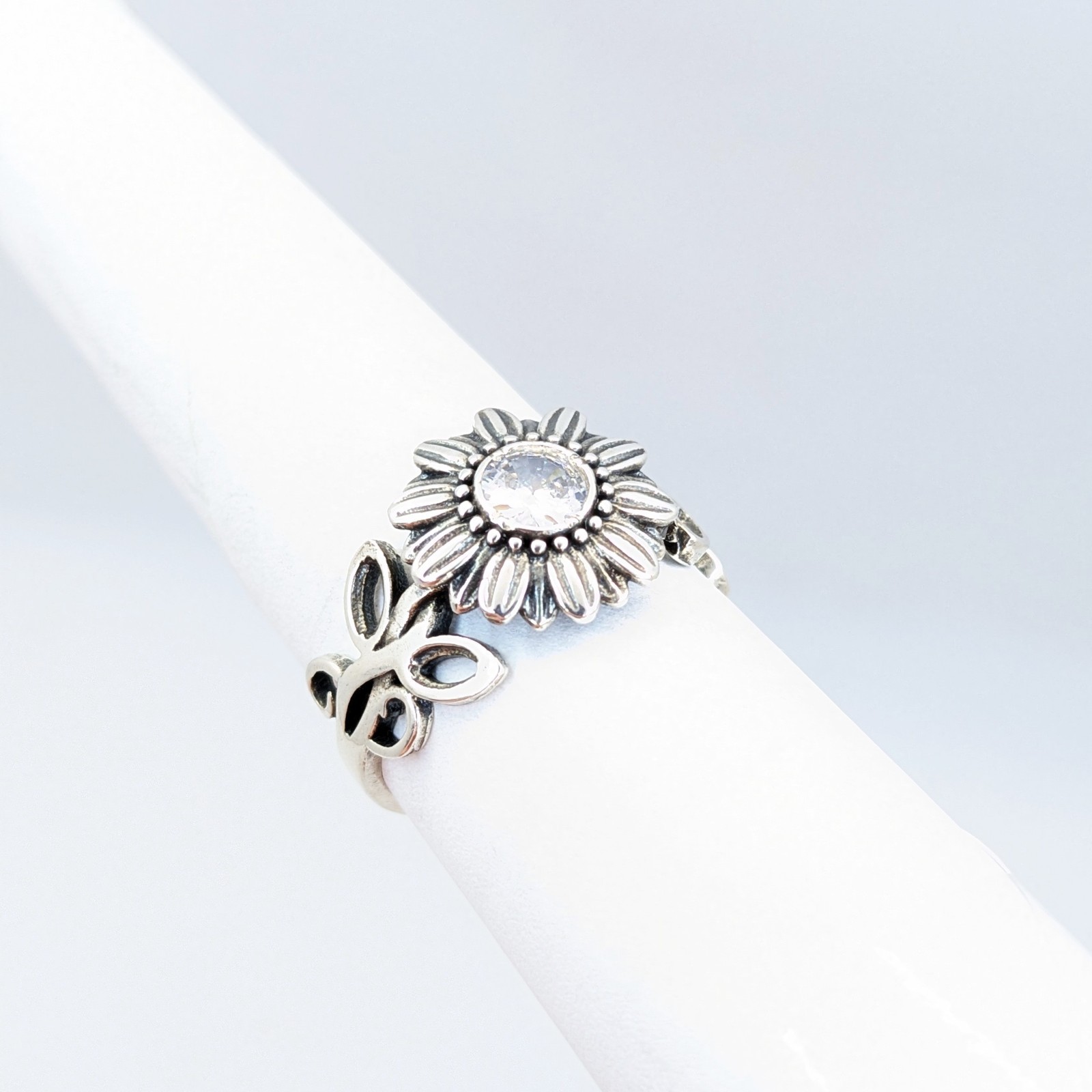 Vintage Elegant RING Silver 925 with Chic Bright Stone -size: 9.5US (19mm) | #2