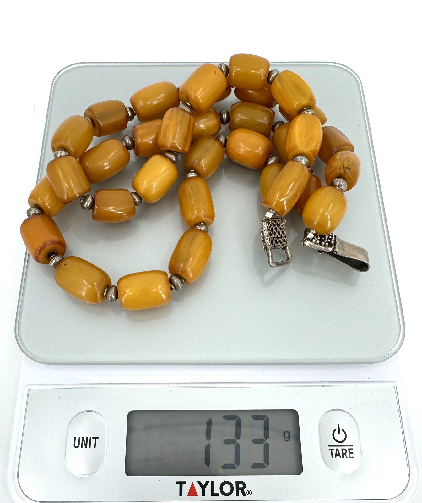 Vintage Estate Statement Chunky Yellow Jasper Necklace