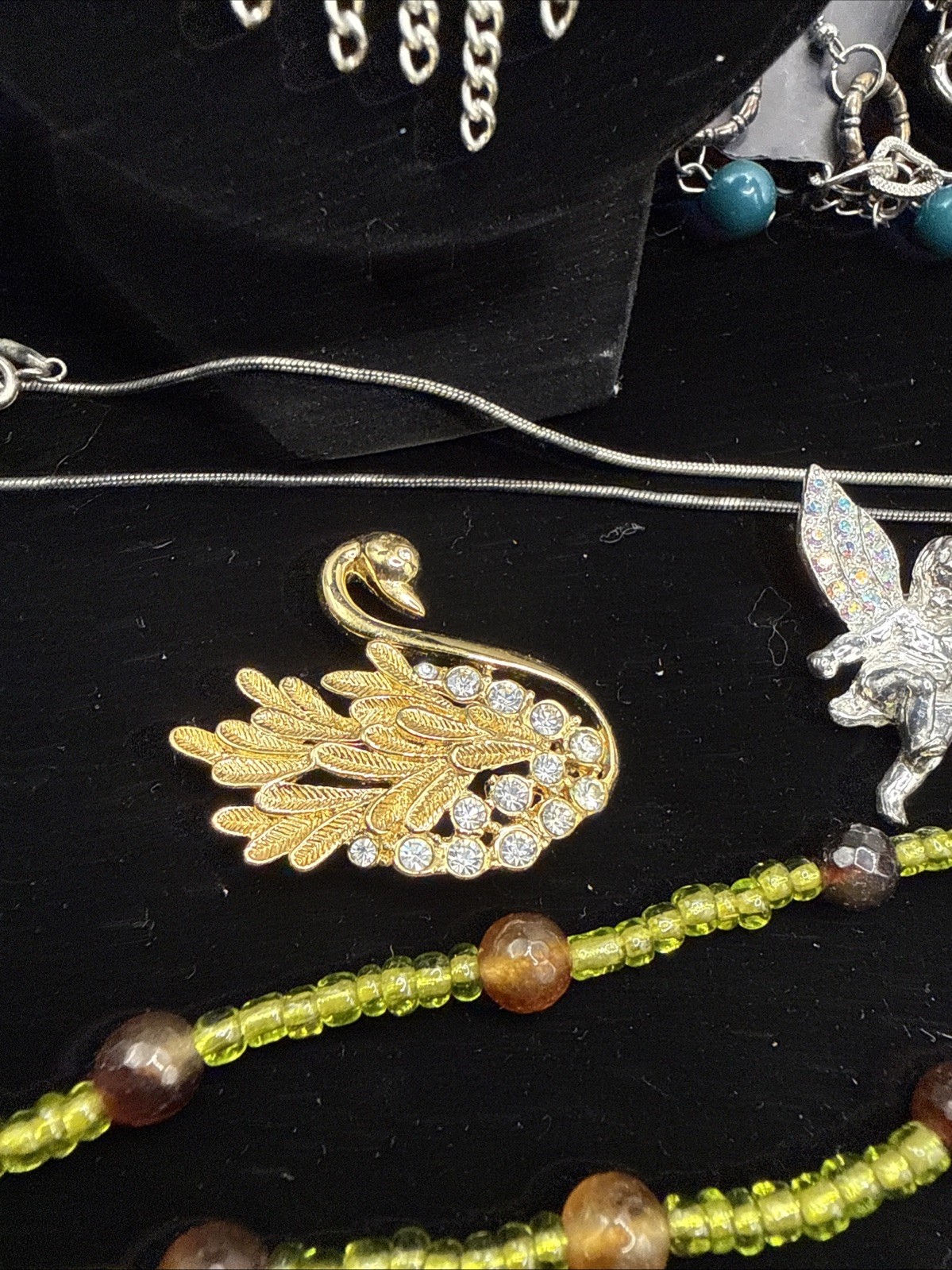Vintage Lot of 15 Necklaces, Bracelets, Earrings And/or Brooches See Pics