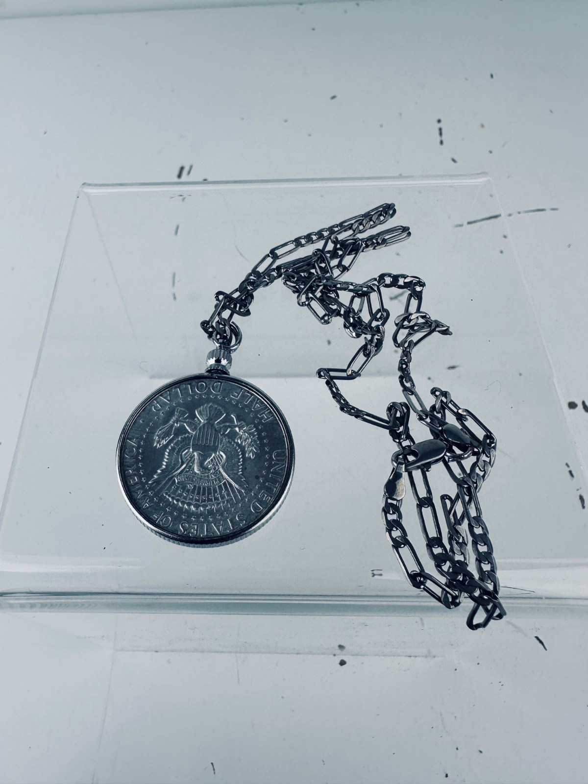 1969 40% Kennedy Silver Half Dollar Chain Necklace