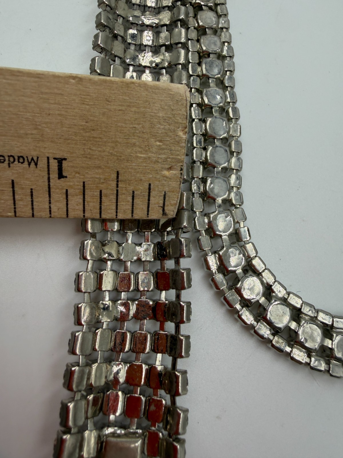 Vintage Jewelry Lot Rhinestone Clear Bracelet Necklace Not Matching 2 Piece