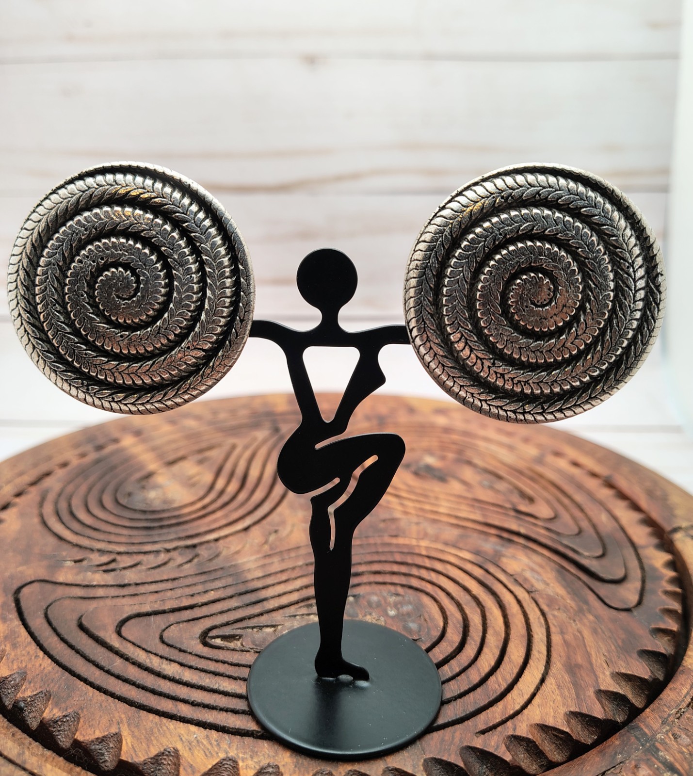 Jeff Lieb Antiqued Silver Spiral Earrings. Clip On, Signed