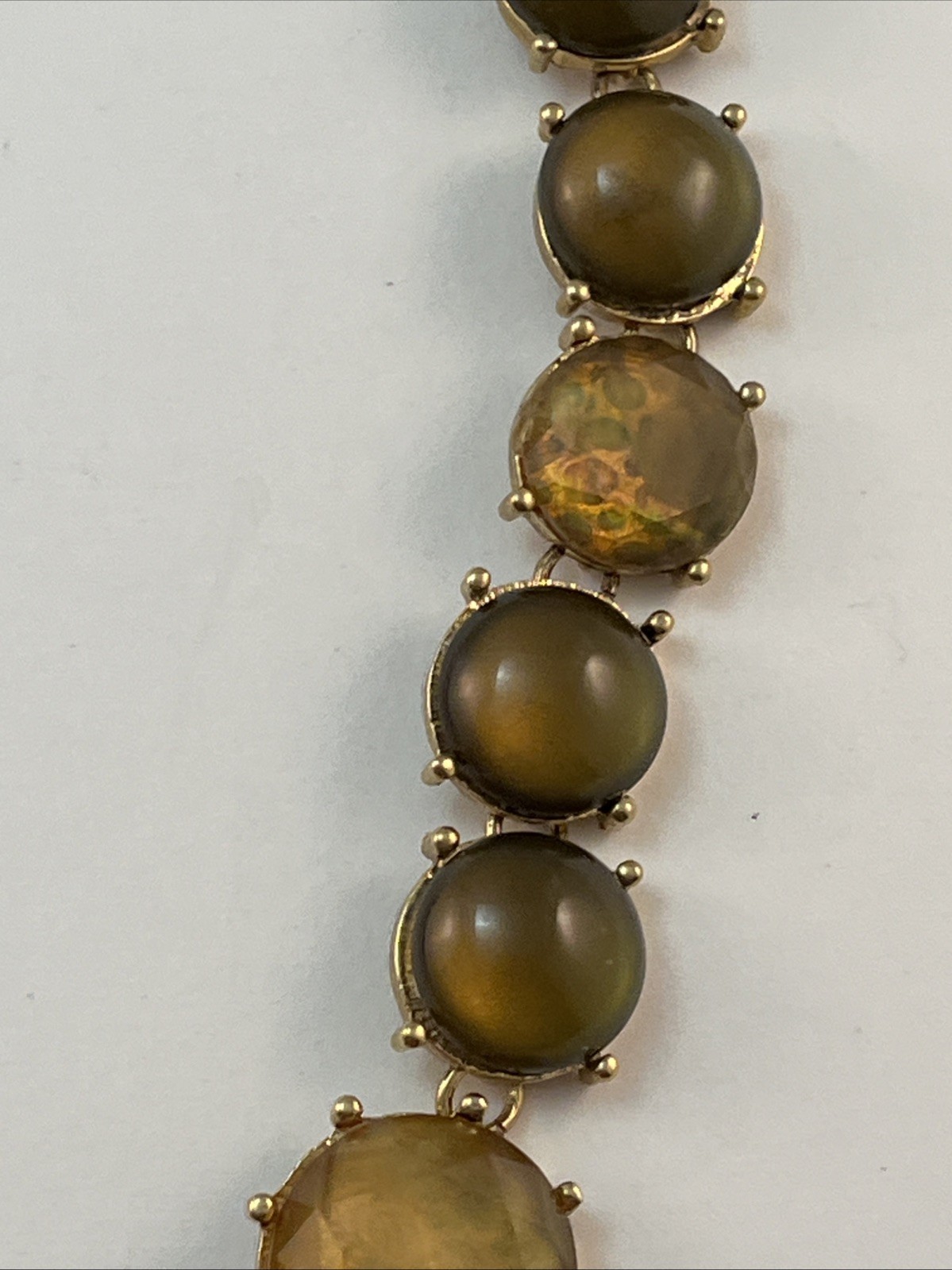 MONET Gold Tone Golden Brown Adjustable 17″-19″ Necklace READ