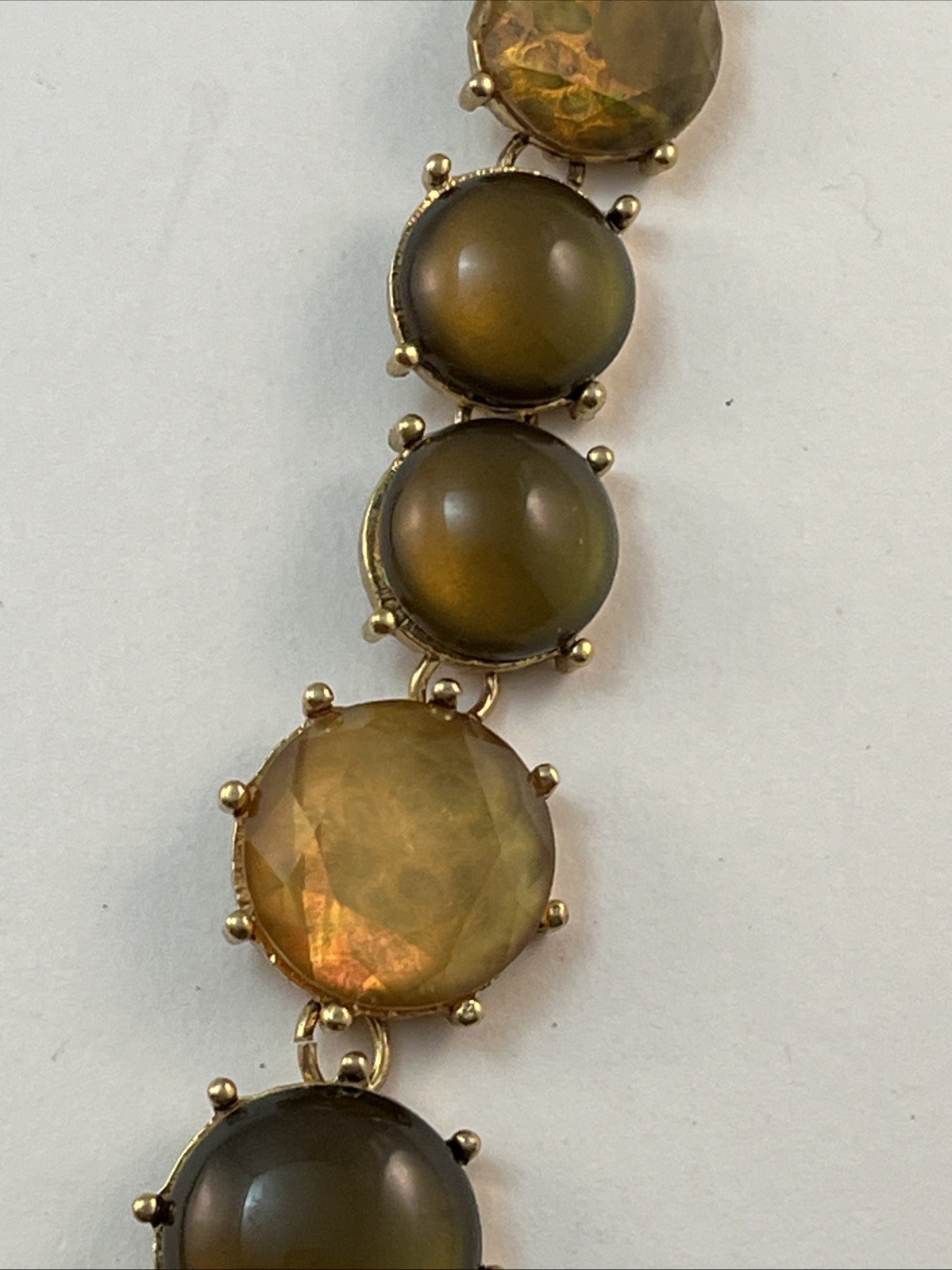 MONET Gold Tone Golden Brown Adjustable 17″-19″ Necklace READ