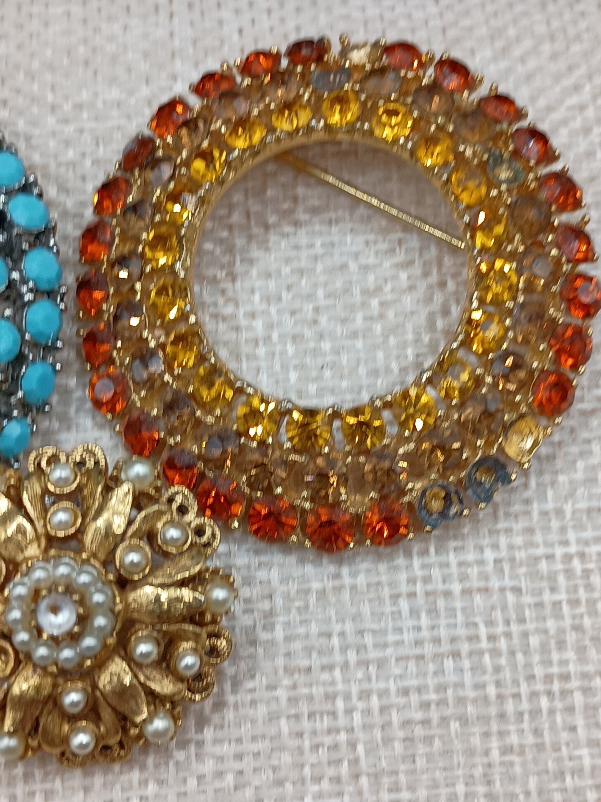 Vintage Weiss Florenza Rhinestone Brooch Designer Lot 3 AS iS REPAIR LOT READ