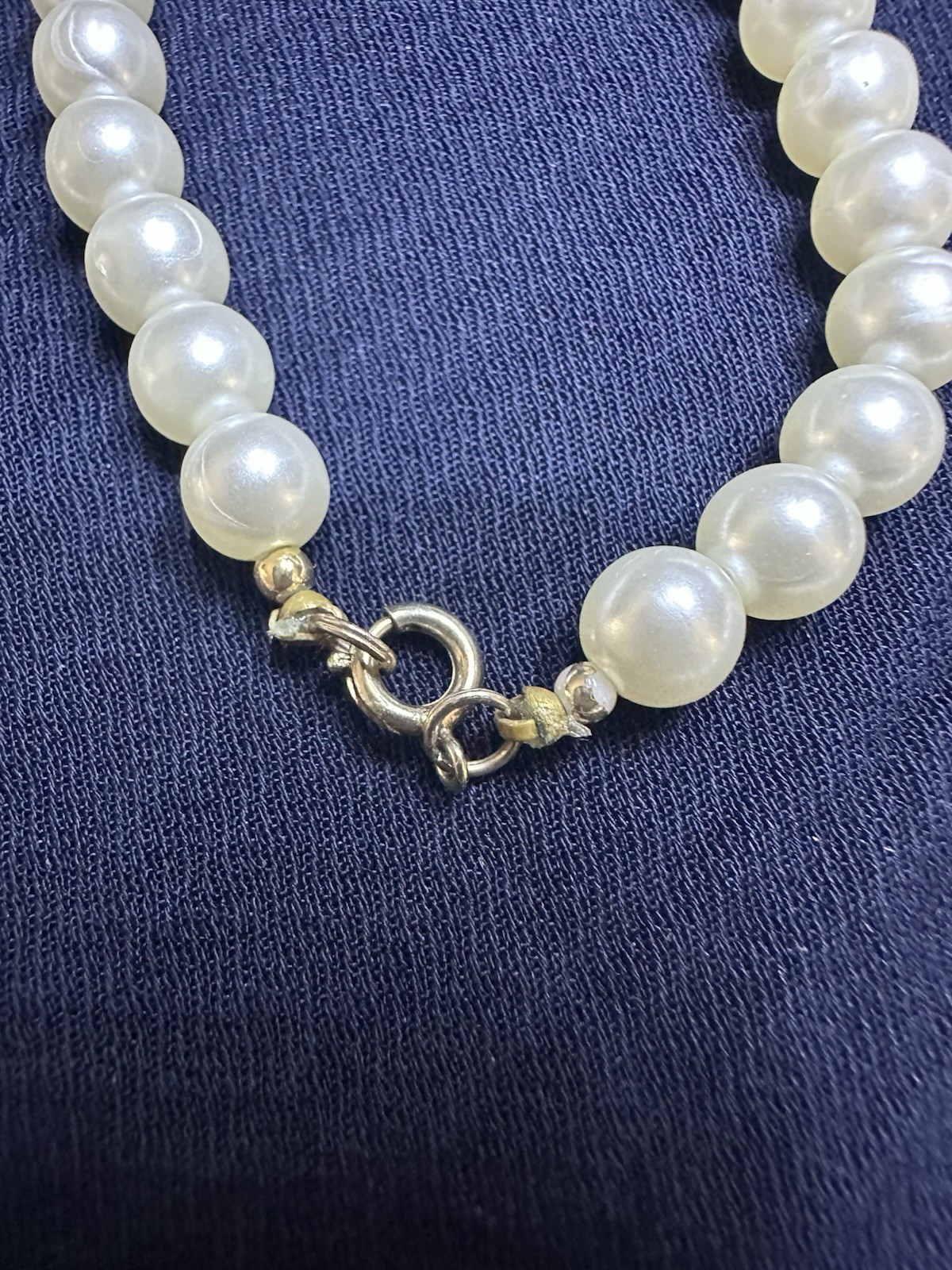 Vintage Faux Pearl Bead Necklace 25 In