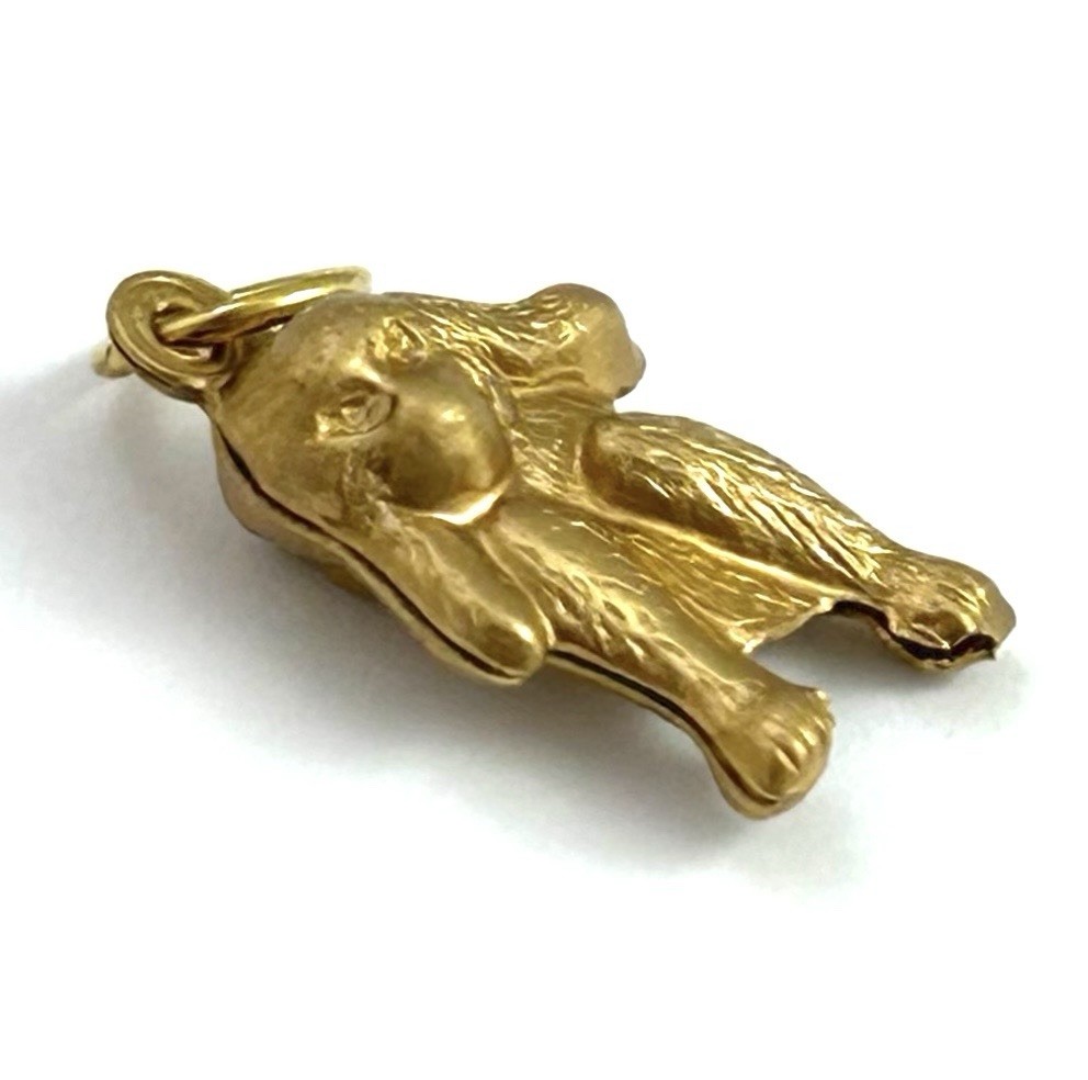 Vintage Charm Hear No Evil Monkey Necklace Pendant Puffy Brass Metal Jewelry