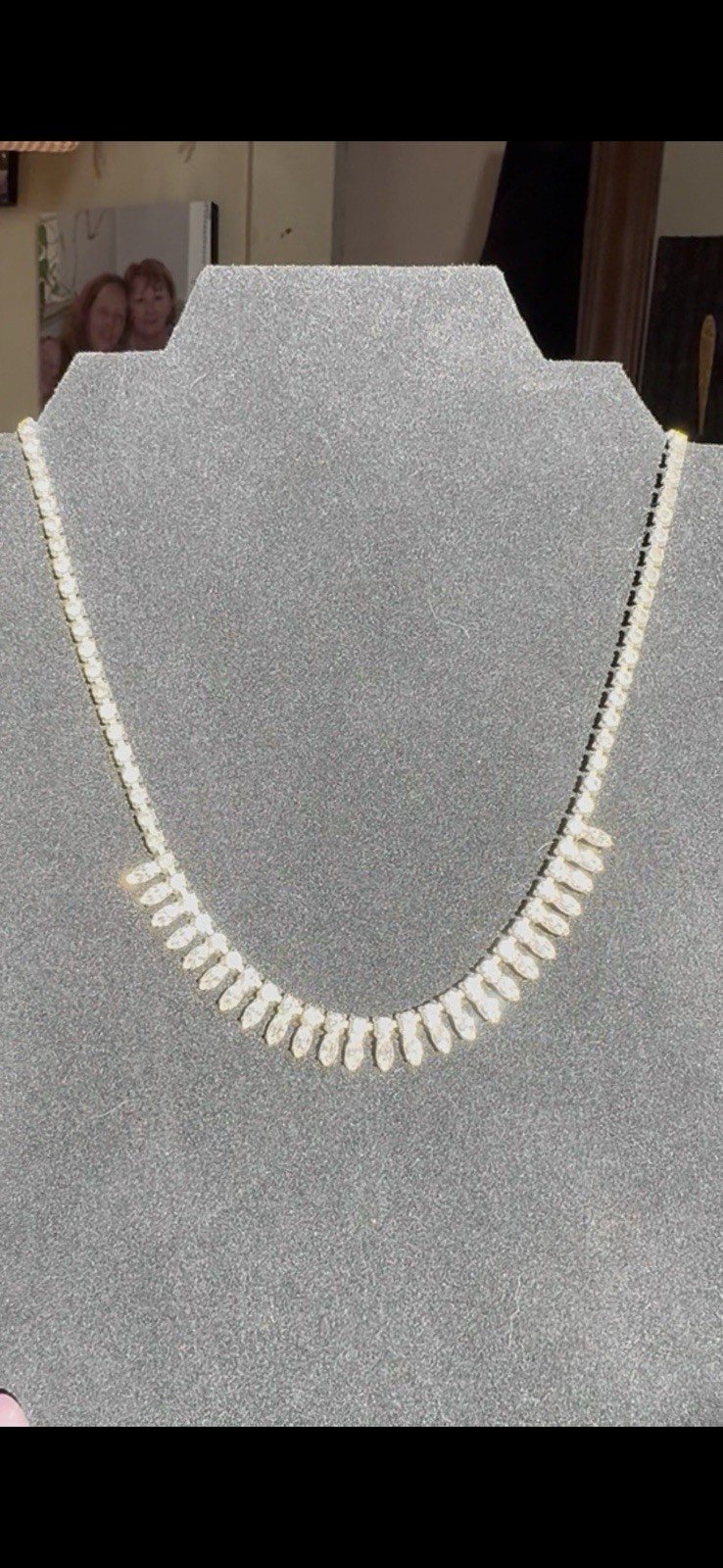 Vintage – 1950s – Rhinestone- Necklace- Signed B David- 17”-please See pictures