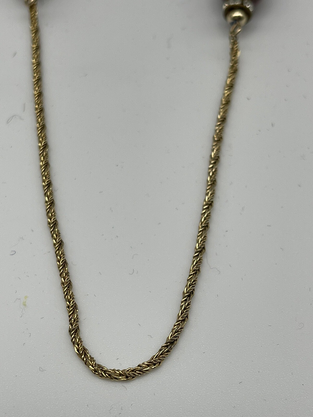VINTAGE HENKEL GROSSE GERMANY LONG GOLD TONE NECKLACE RED BEAD CRYSTAL 38” 1970’