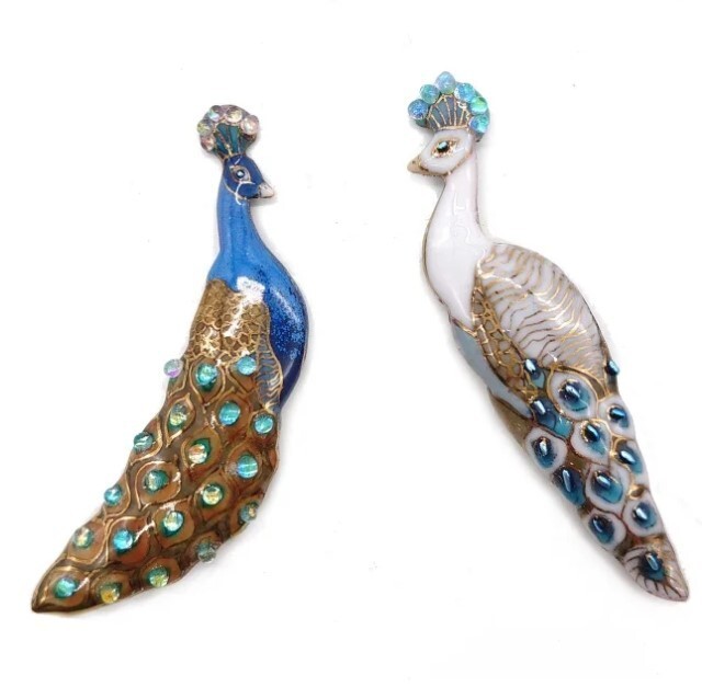Peacock – Japanese cloisonné enamel Pin Brooch Made-to-order NEW
