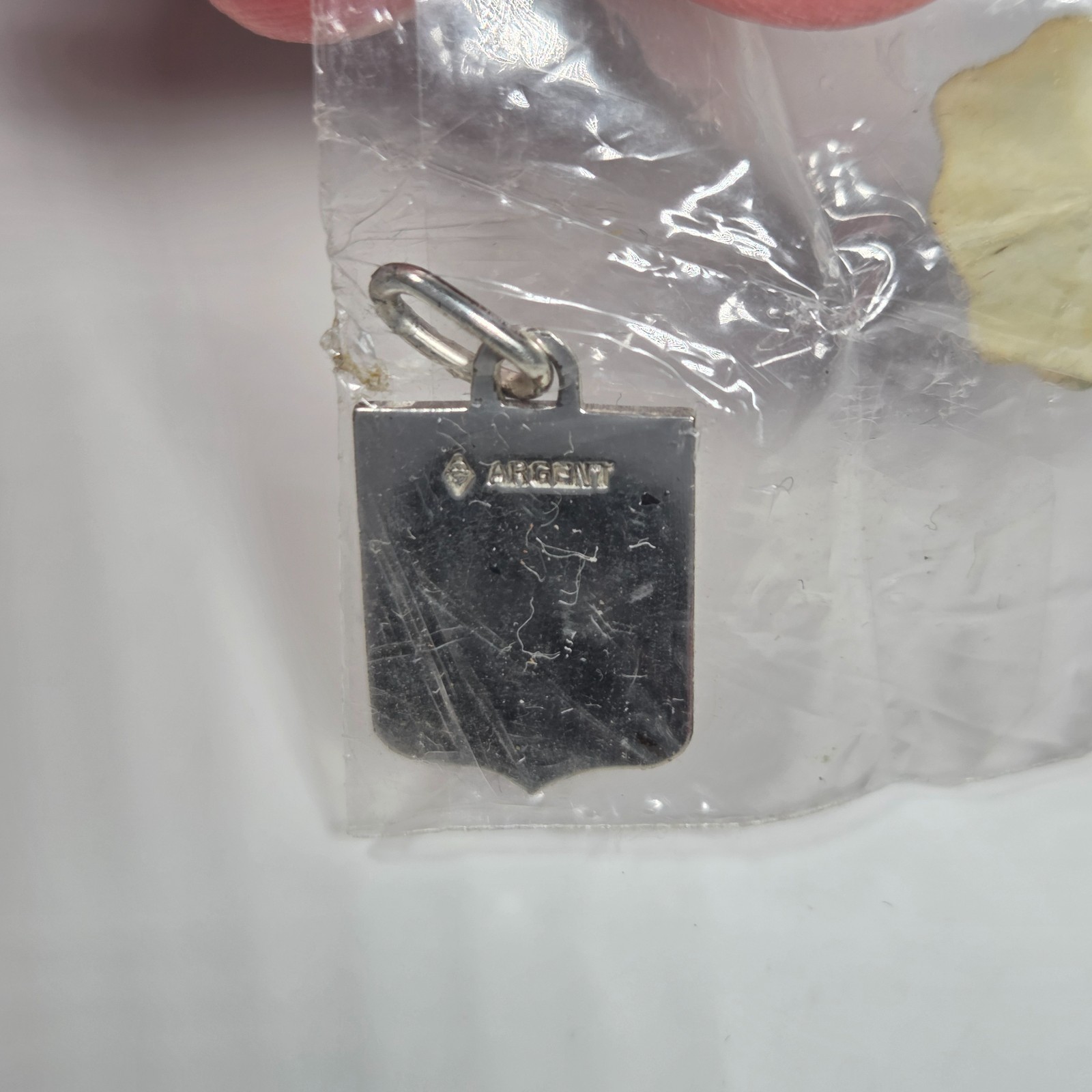 Nice Argent Silver & Enamel Pendant-Travel Shield Charm Unused