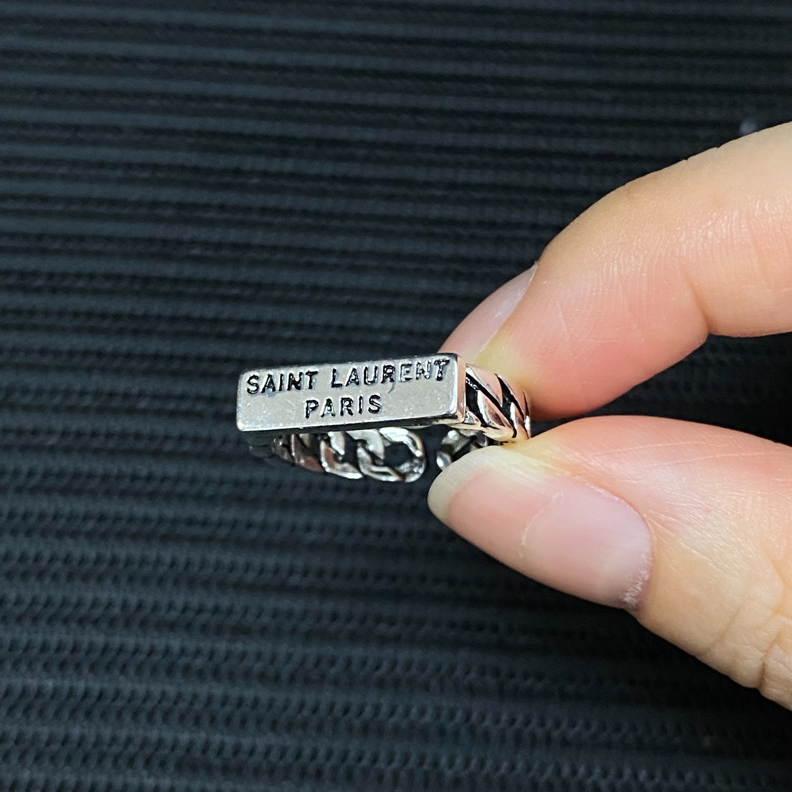 Silver Open Ring with English Lettering
