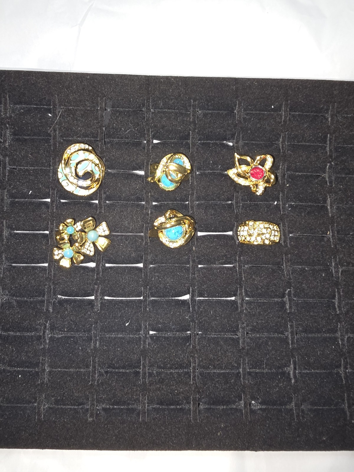 Modern Vintage 6 Piece All Designer Signed/stamp Costume Ring Lot