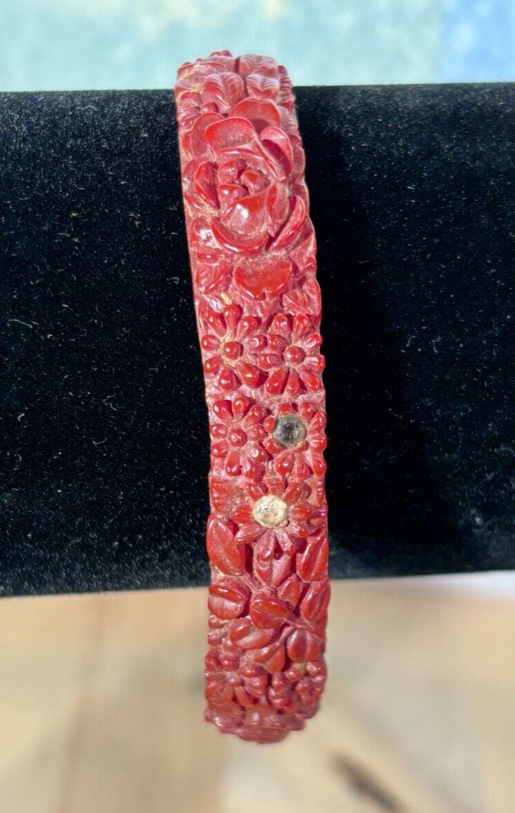 Mixed Carved and Molded Celluloid and Other Vtg Jewelry, Rings, Bracelet Sz 8