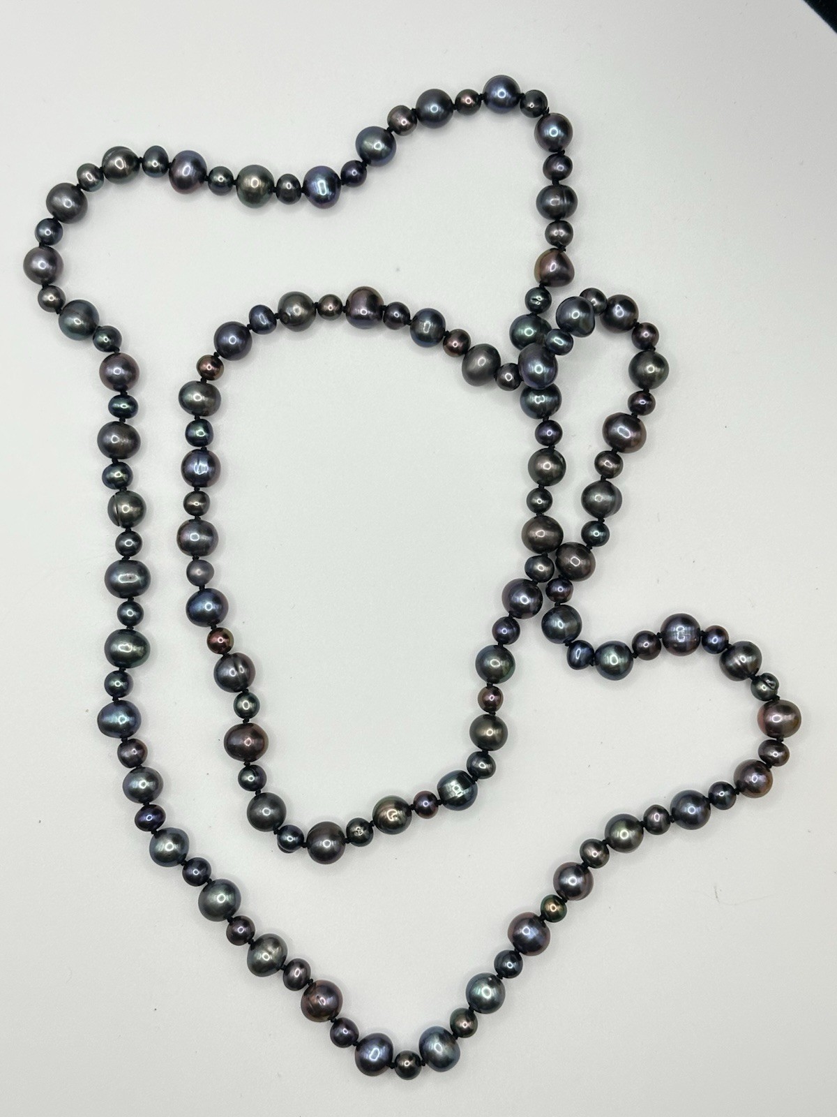Beautiful Pearl One Strand Necklace No Clasp 17” Long. Beautiful Color