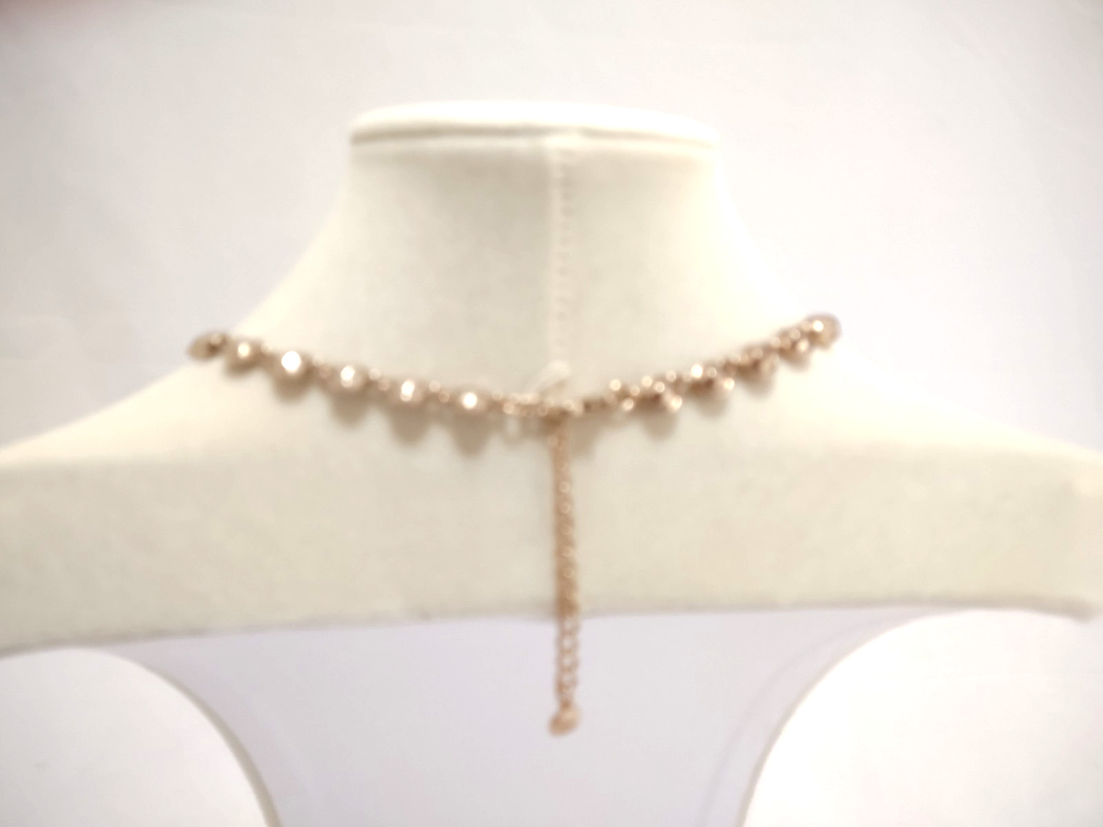 Vintage Liz Claiborne Bronze color Sparkly Necklace Choker, 18 In.