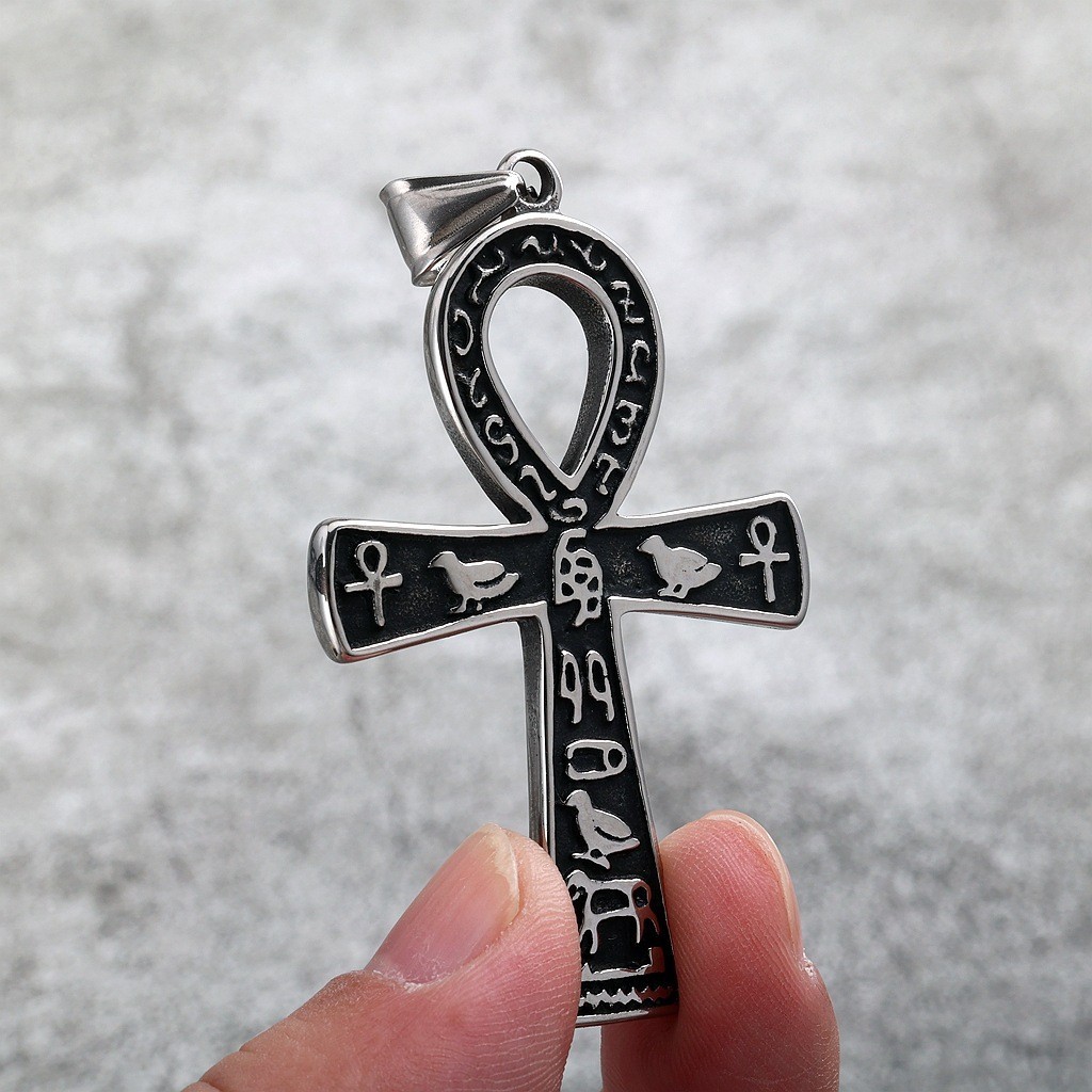 Stainless steel pendant cross necklace with street style design
