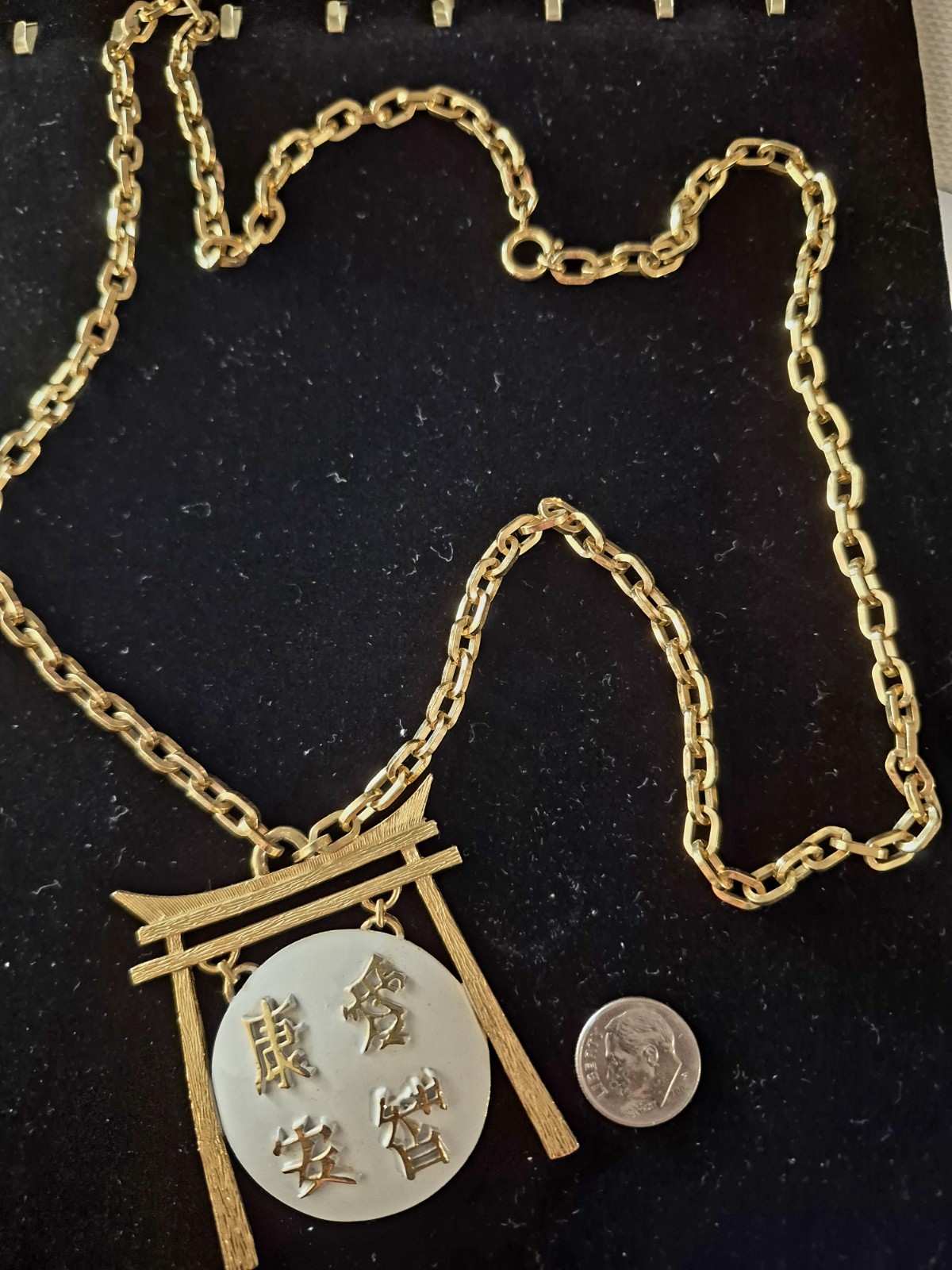 Vintage Trifari Gold-tone Pagoda Necklace Signed Necklace