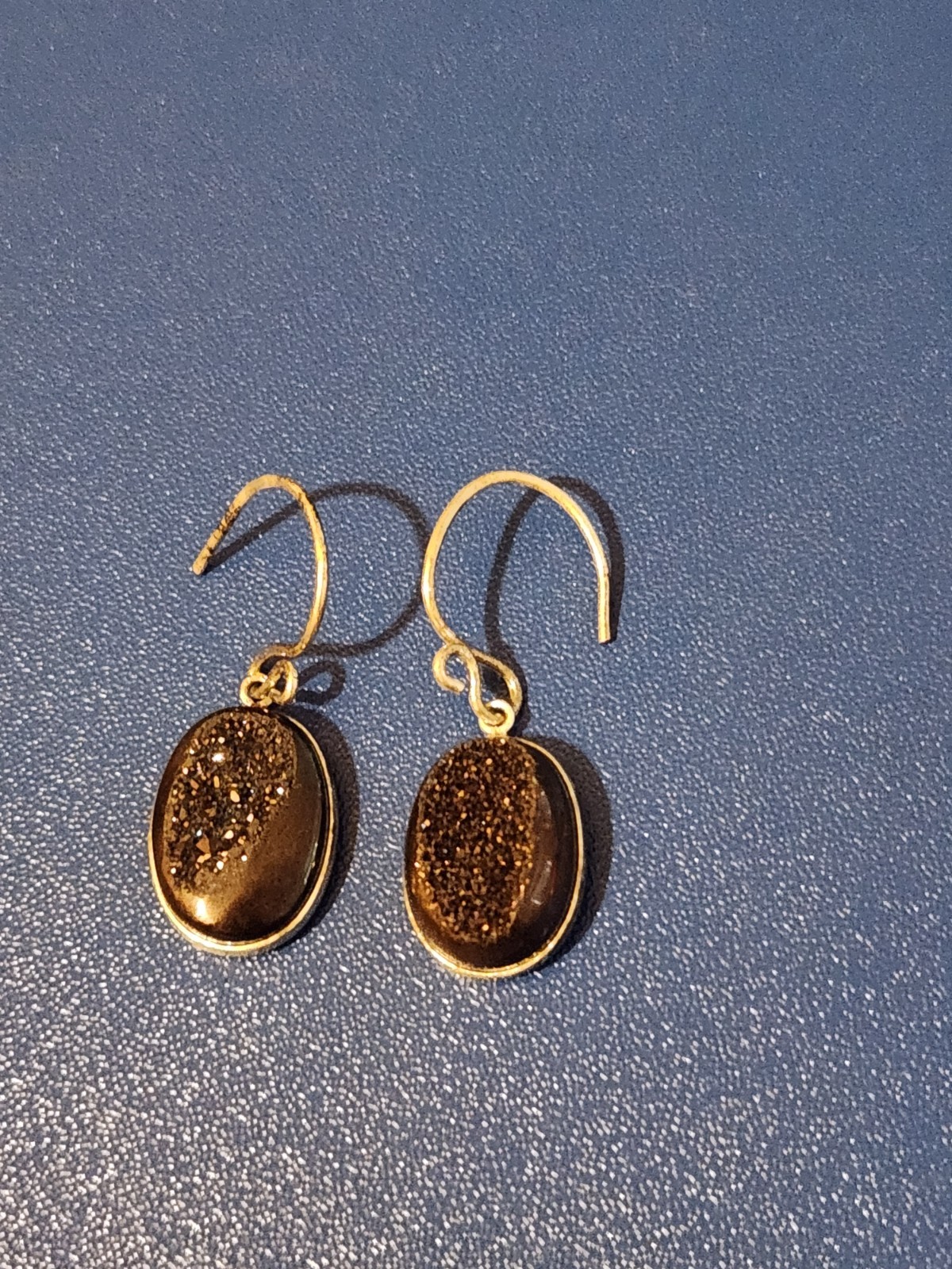 Sterling Silver Sparkling Black Stone Dangle Earrings