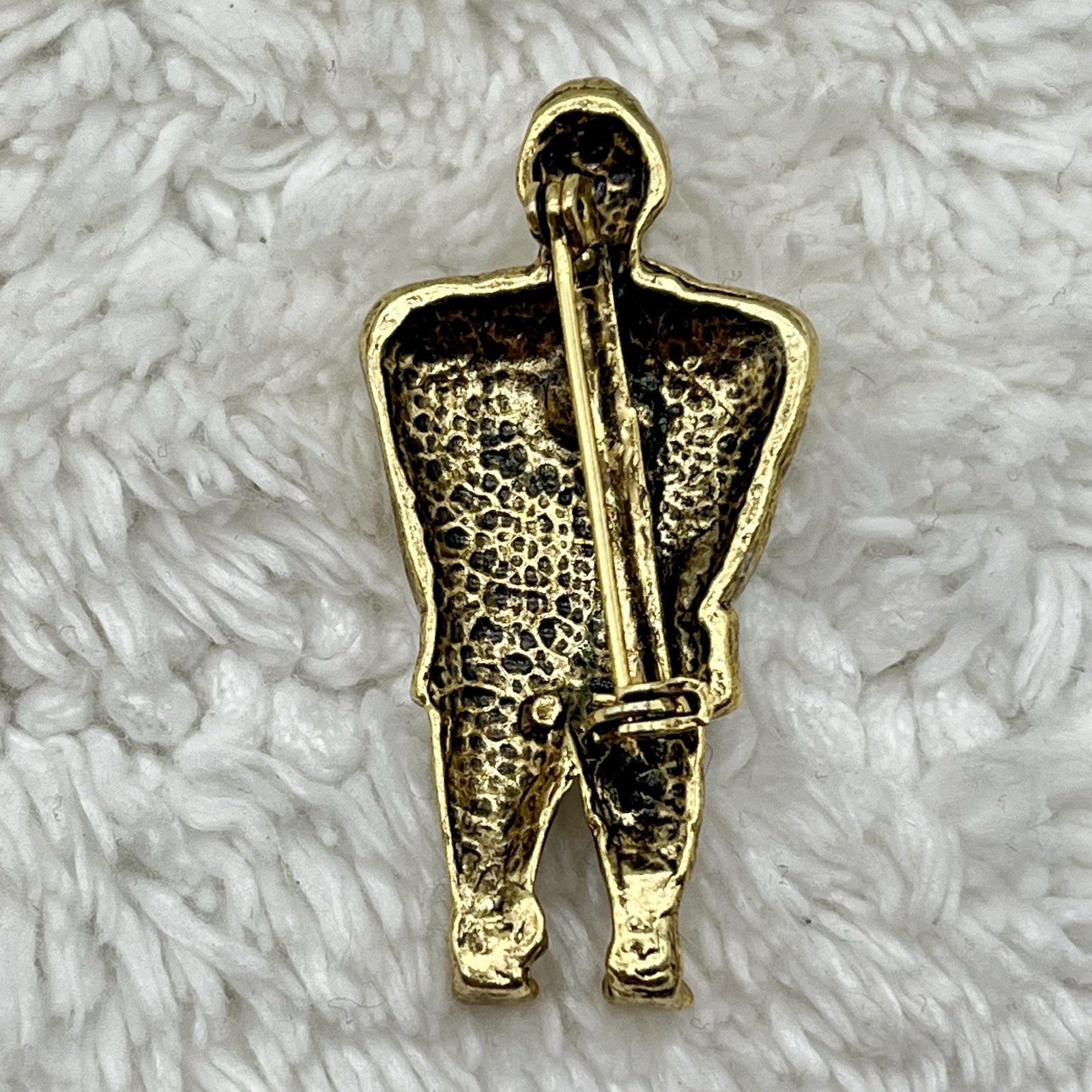 Vintage Mobster Businessman Brooch Figural Man in Suit Novelty Pin 1.75″