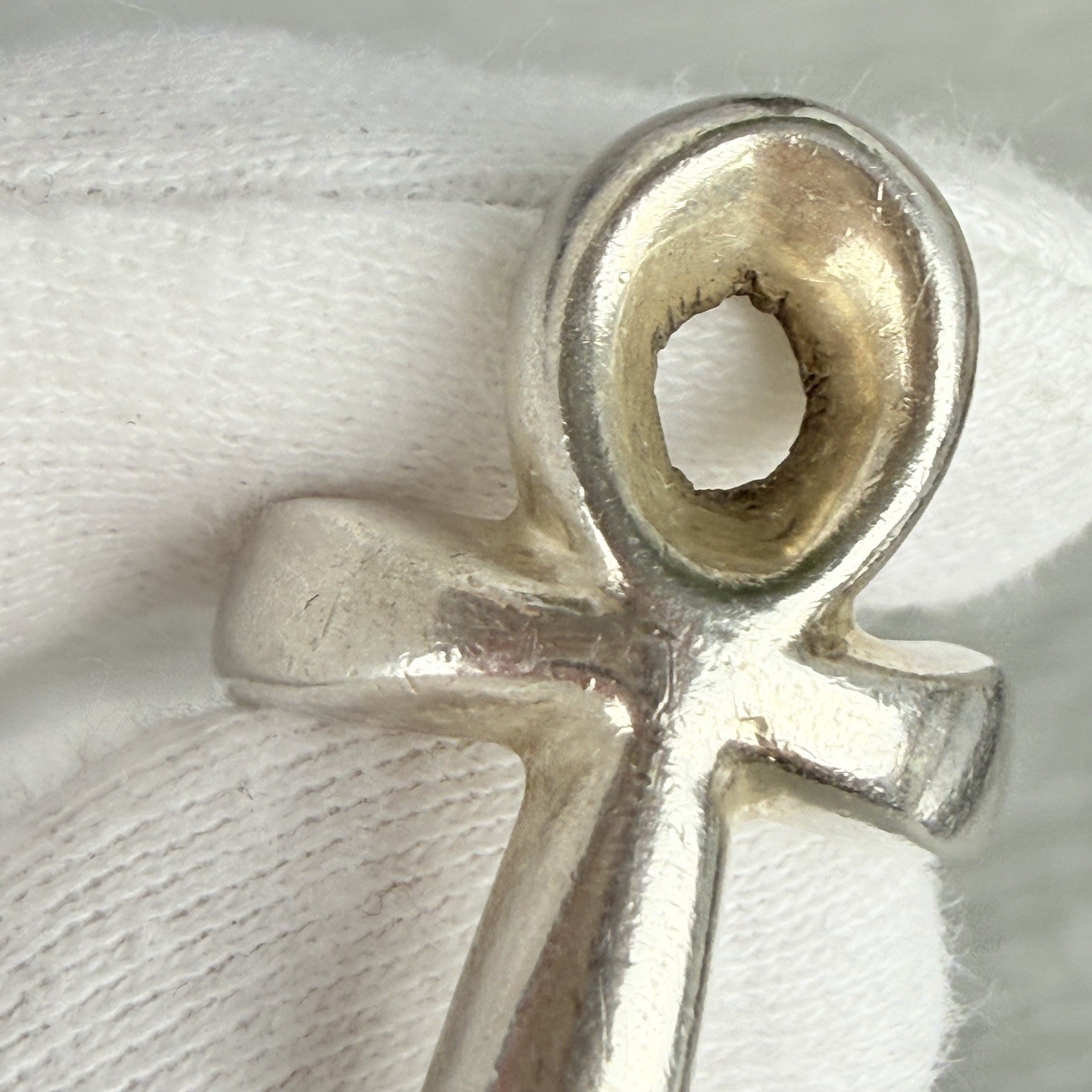 Vintage Sterling Silver Mexico Modernist Nile Cross Ankh Key of Life Ring 5.5