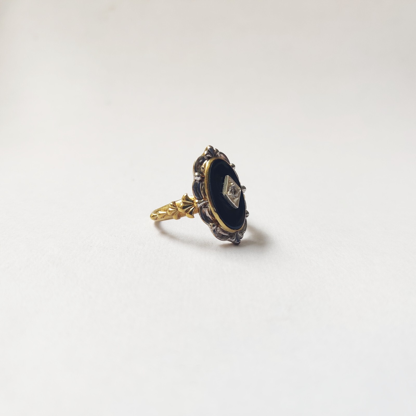 antique 925 silver vintage Victorian art deco handmade black onyx ring best gift