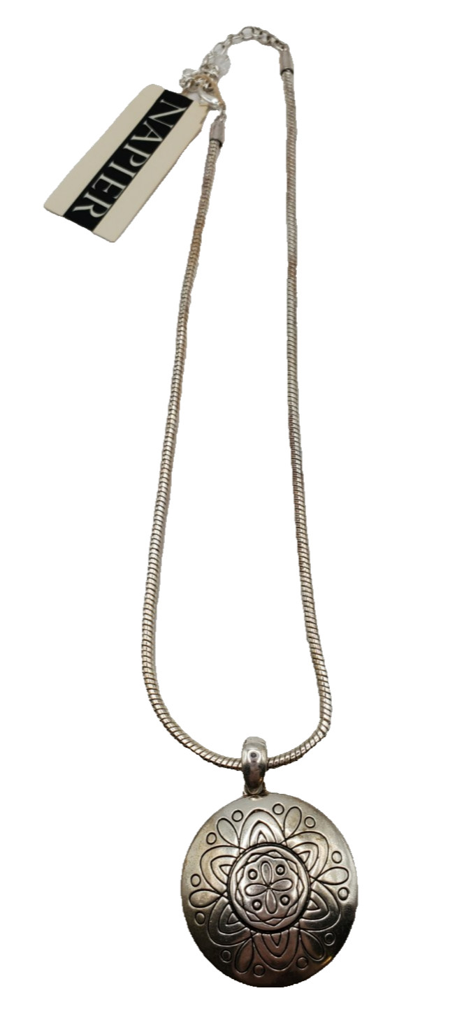 Napier Silver Tone Pendant Necklace NickeL Free NWT