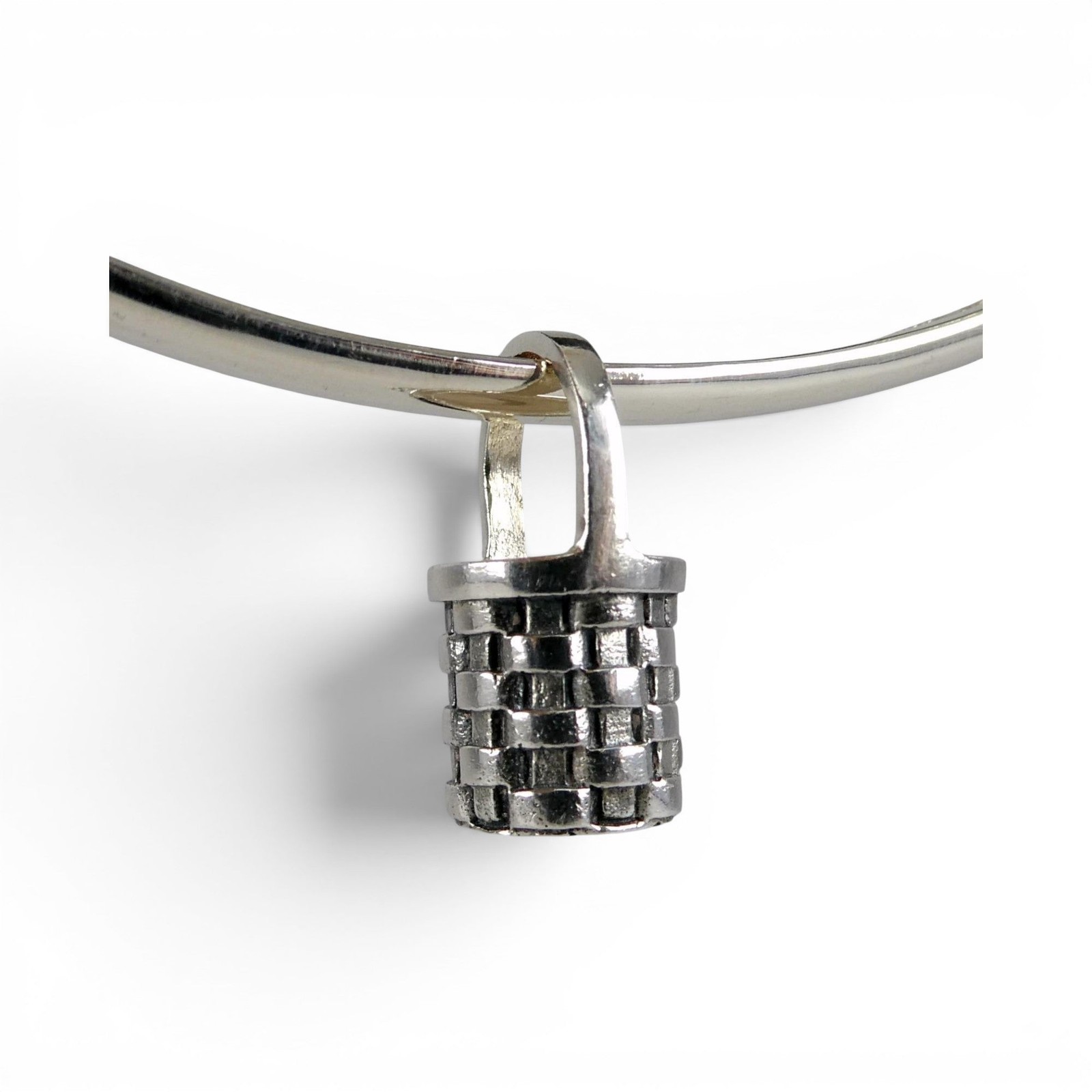 Sterling Silver Mini Persimmon Basket Charm for Bracelet Brown County Vintage