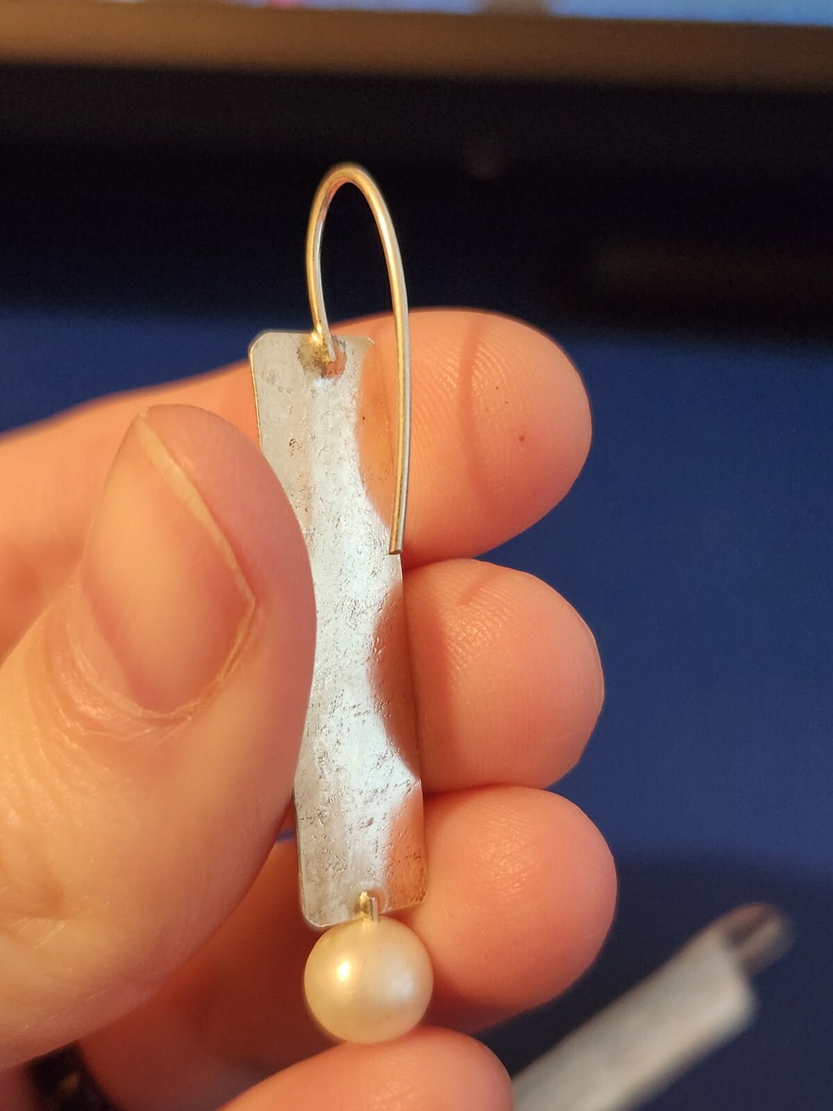 Sterling Silver Pearl Dangle Earrings