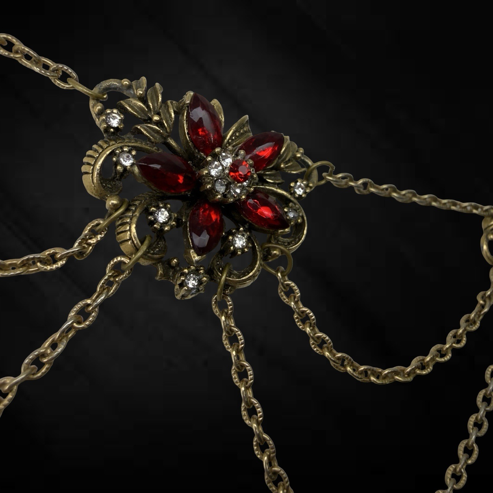 1940s Vintage SIGNED ✨ CORO ✨ Rhinestone Swag FESTOON Draped Chain Bib Necklace