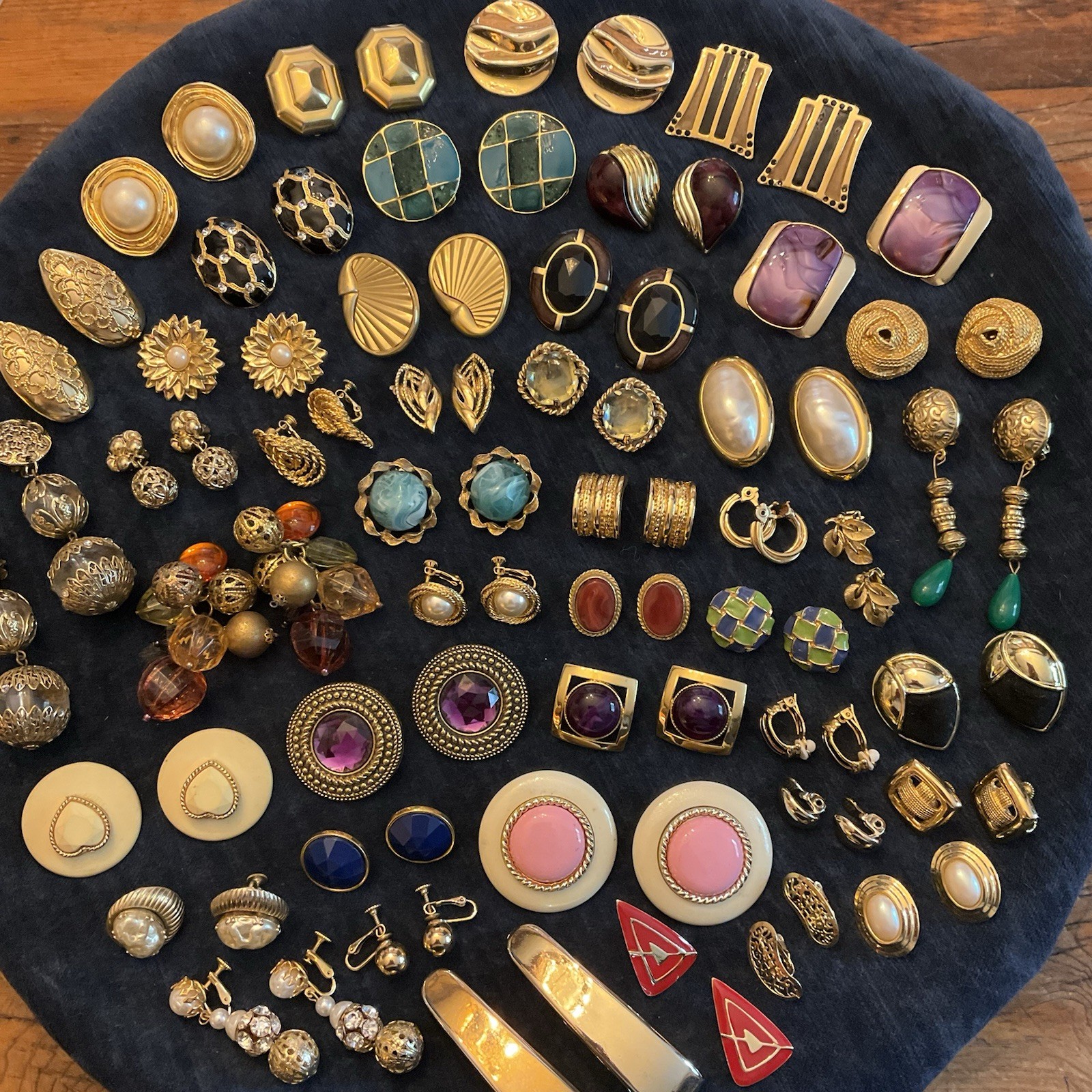 HUGE Lot Vintage Clip On Screw back Earrings TRIFARI Sarah Cov Gay Boyer Coro