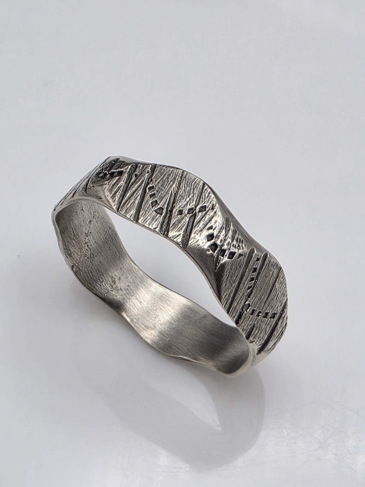 VTG HANDMADE STERLING SILVER 925 BAND RING SIZE 14