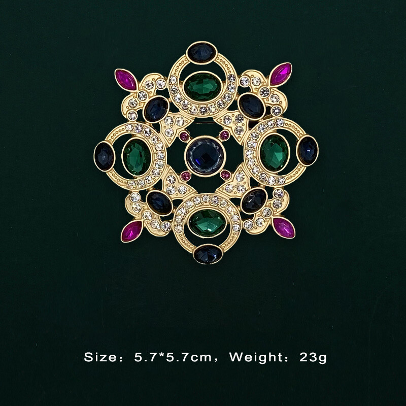 Women Noble Vintage Enamel Flower Brooch Unisex Antique Jewelry Accessories Gift