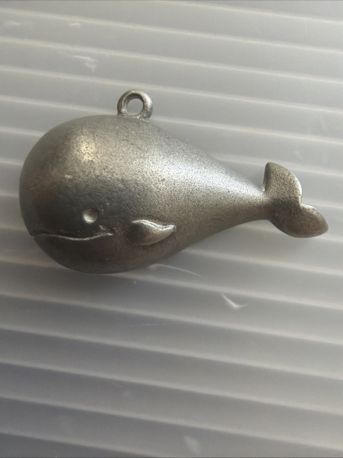 Vintage Pewter Cute Whale Pendant Pilgrim Hat Stamp