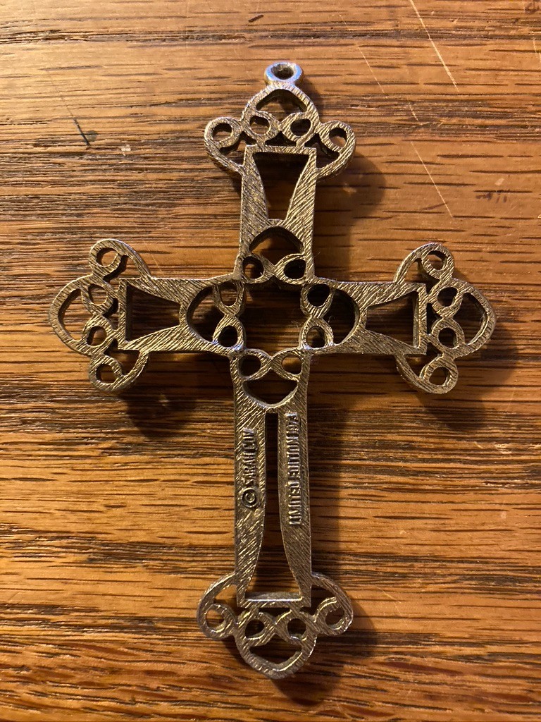 Vintage SARAH COVENTRY Cross Pendant Limited Edition 1973 Victorian Gold Tone